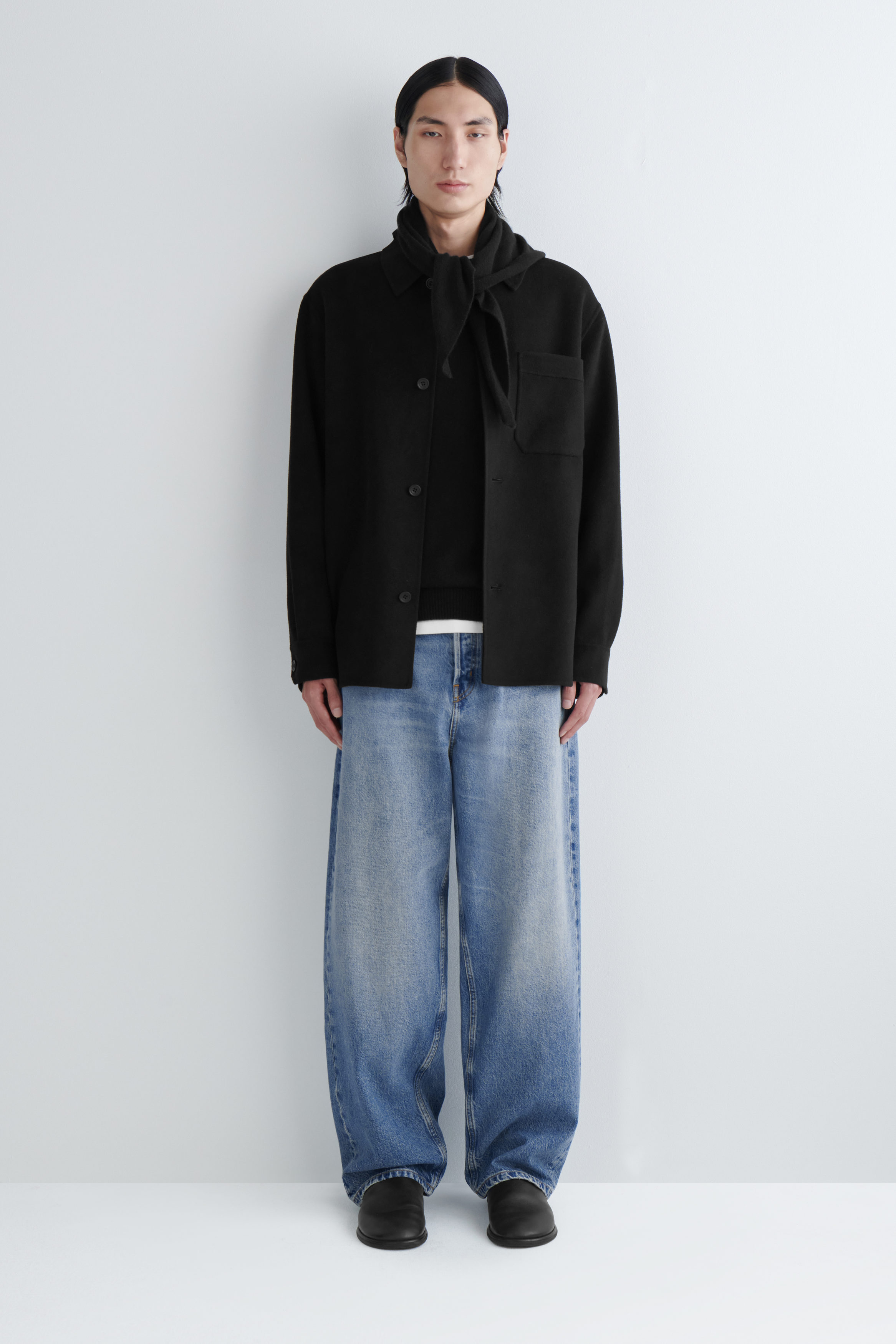 DOUBLE-FACED WOOL OVERSHIRT - BLACK | COS US