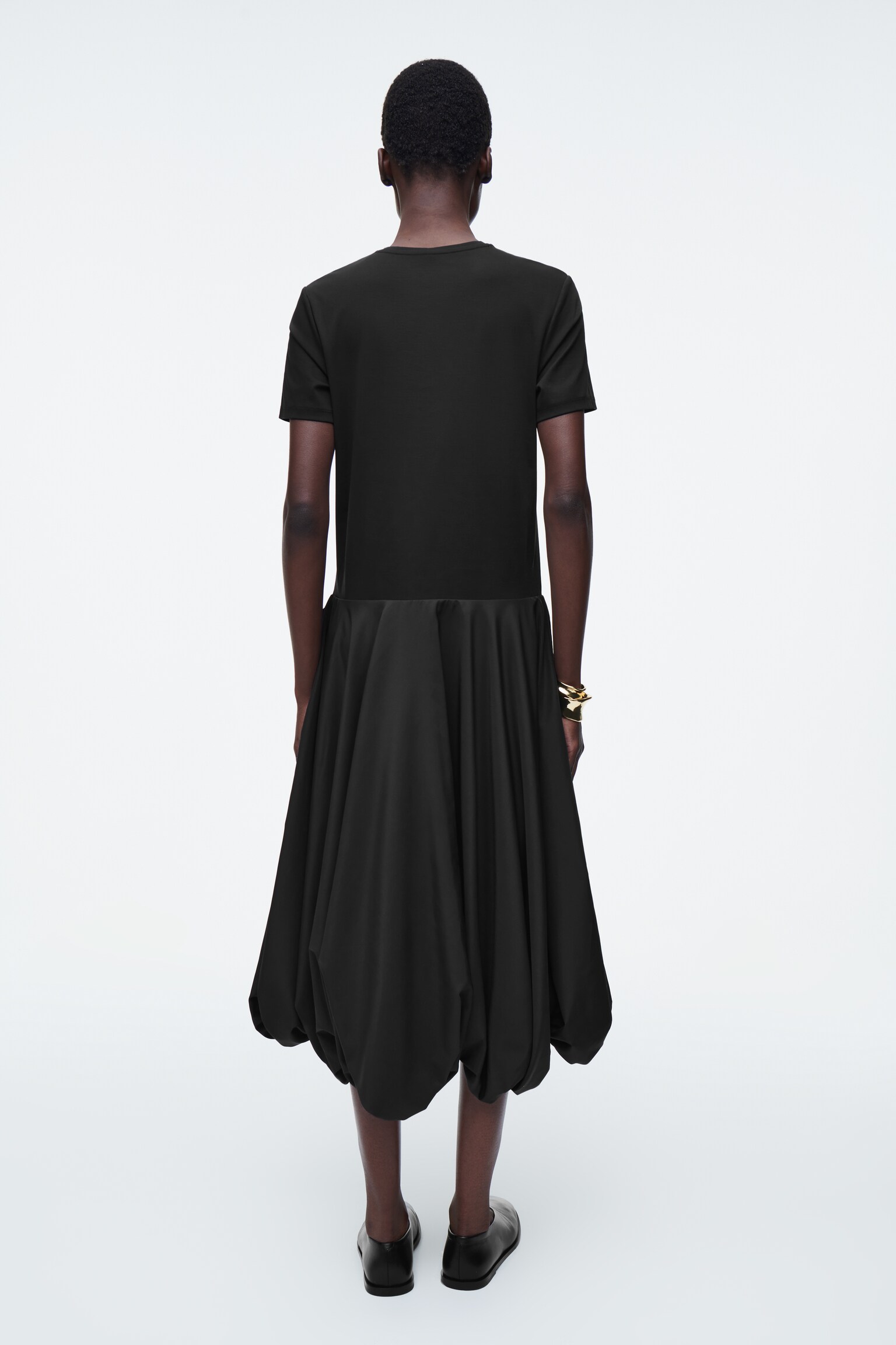 ROBE T-SHIRT À OURLET BULLE - NOIR - 5