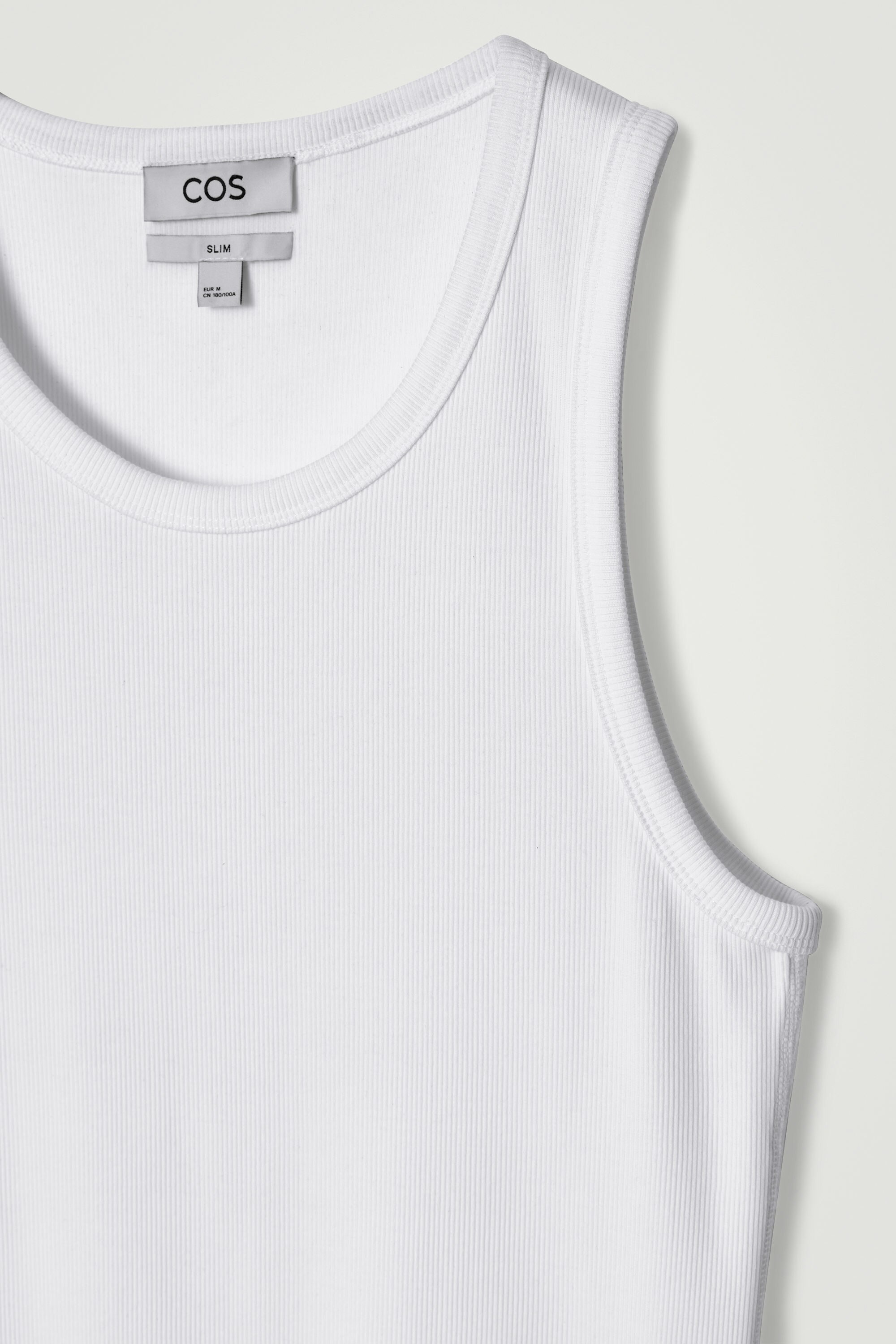 SLIM RIBBED COTTON TANK TOP - WHITE | COS US