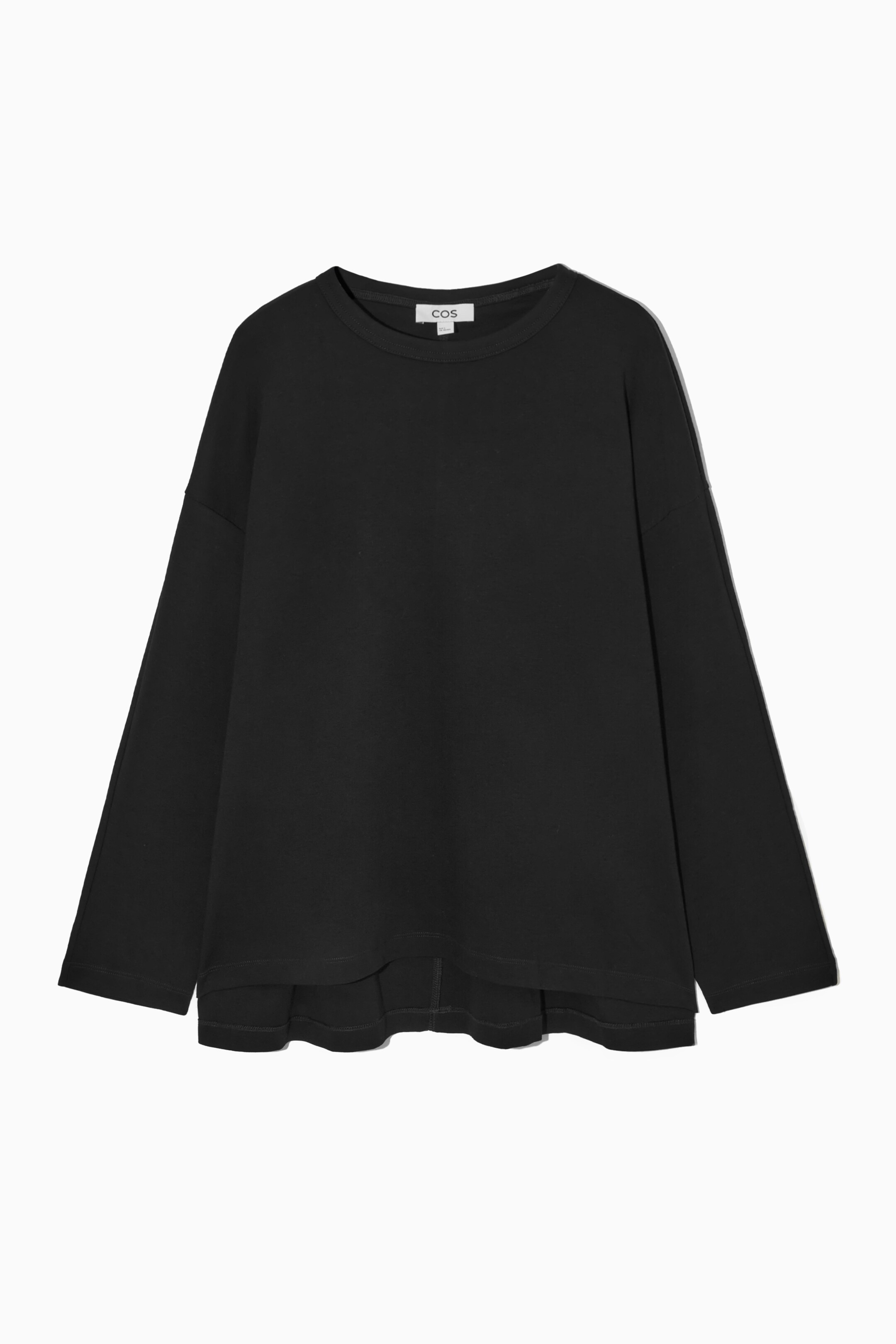 View larger image: STEPPED-HEM LONG-SLEEVED TOP - BLACK - Ladies | H&M GB 1