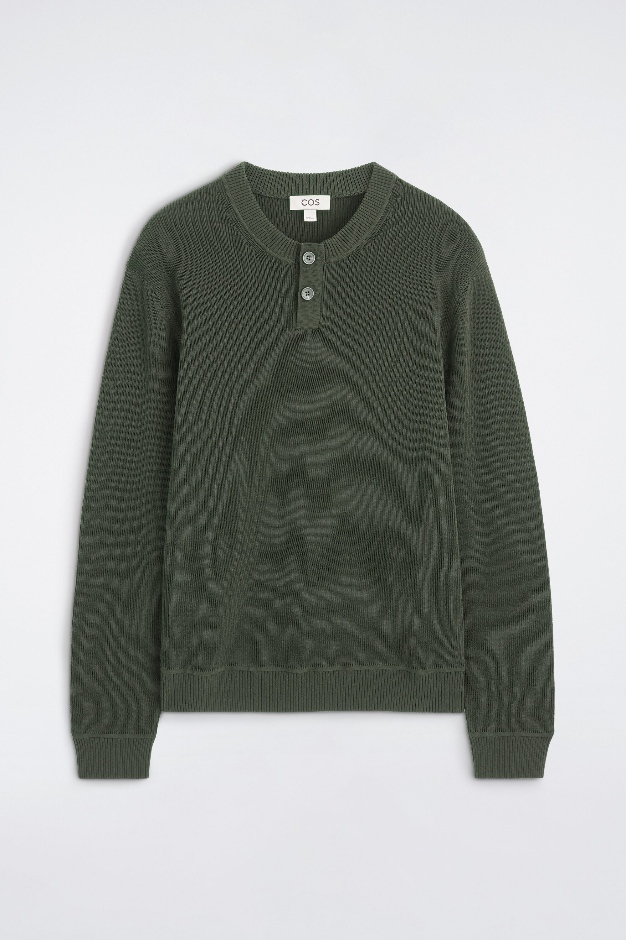 KNITTED COTTON HENLEY SWEATER - thumbnail 6