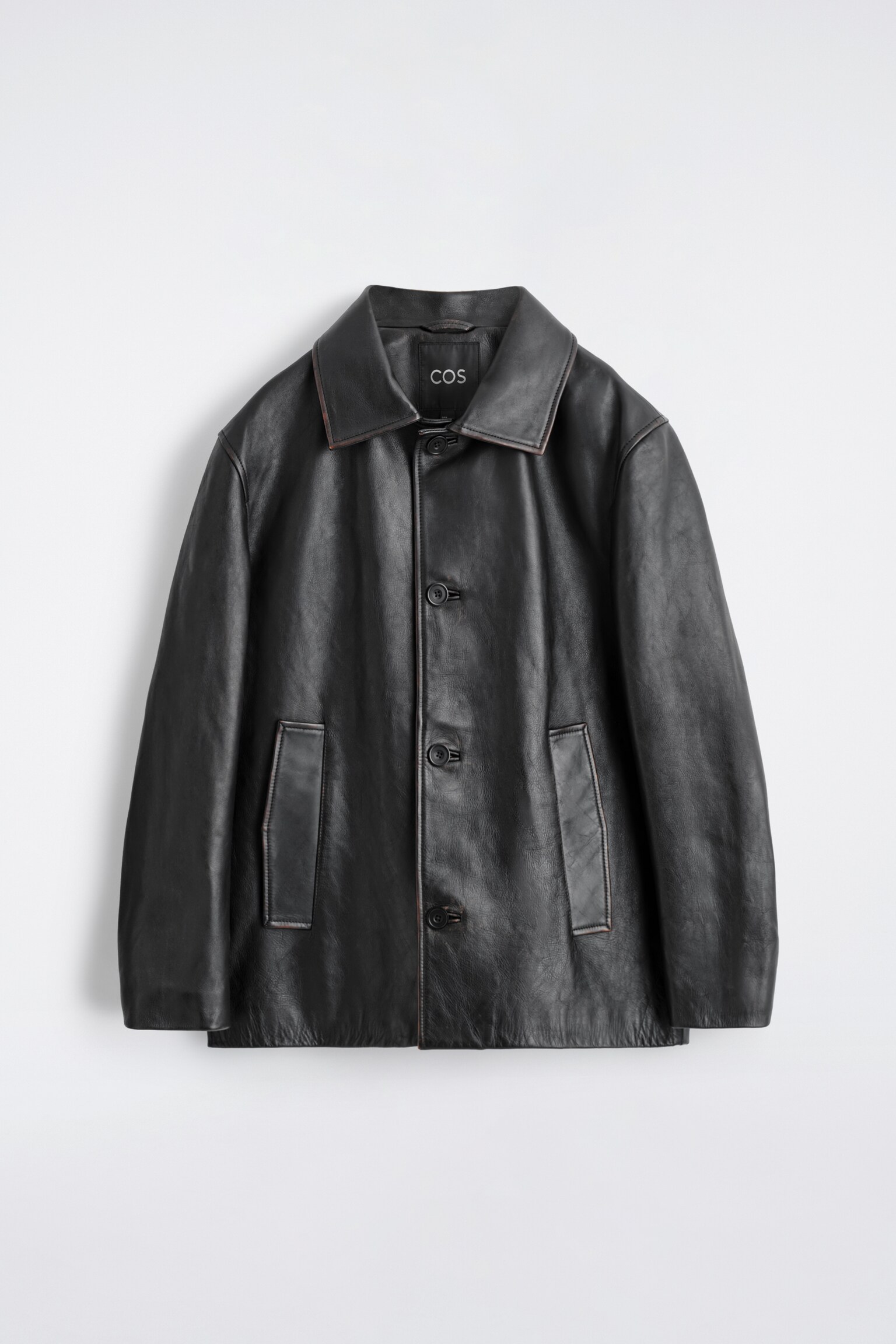VESTE EN CUIR PATINÉ - NOIR - 2