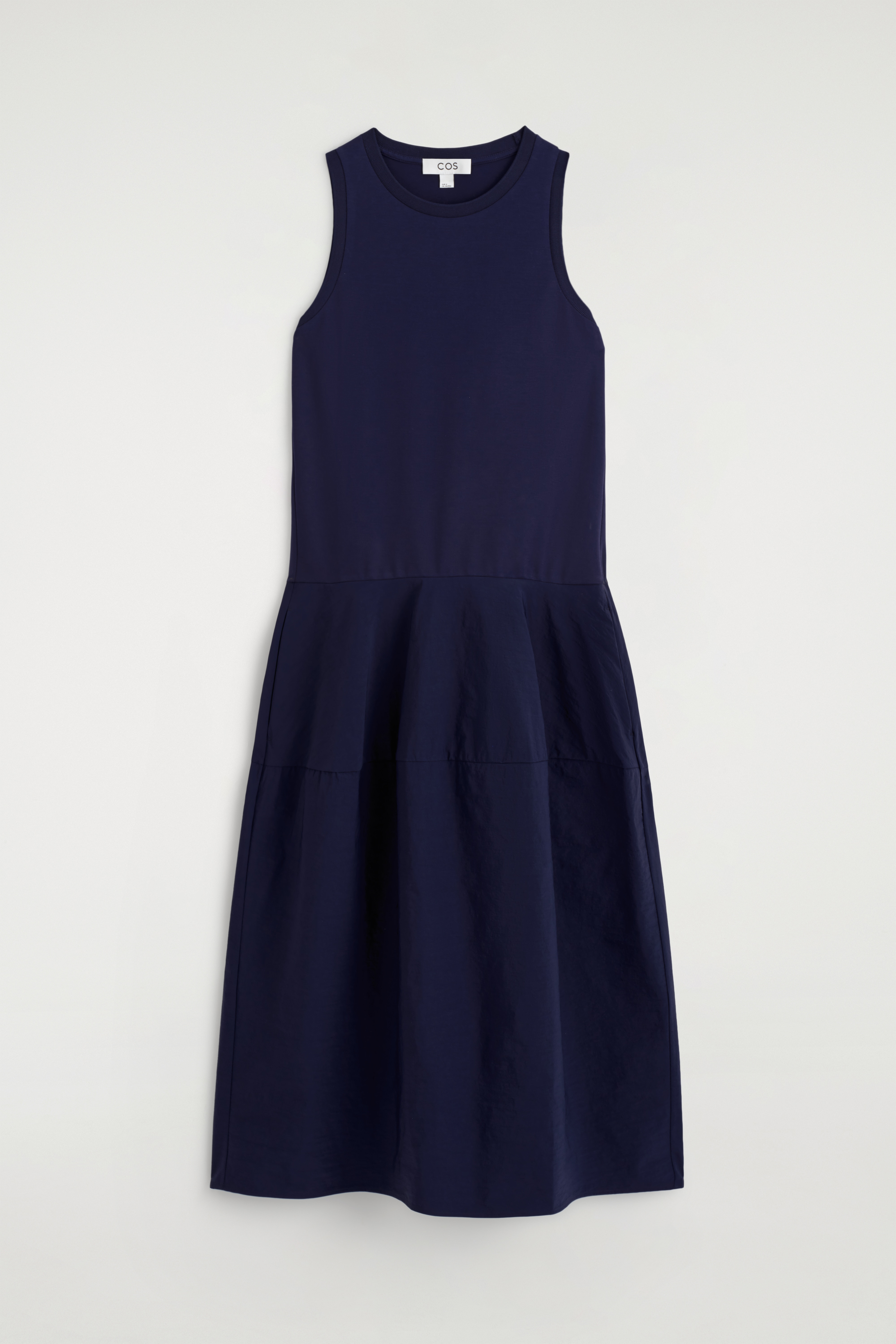 ABITO MIDI SENZA MANICHE CON PANNELLI - BLU NAVY/BIANCO / BLU NAVY