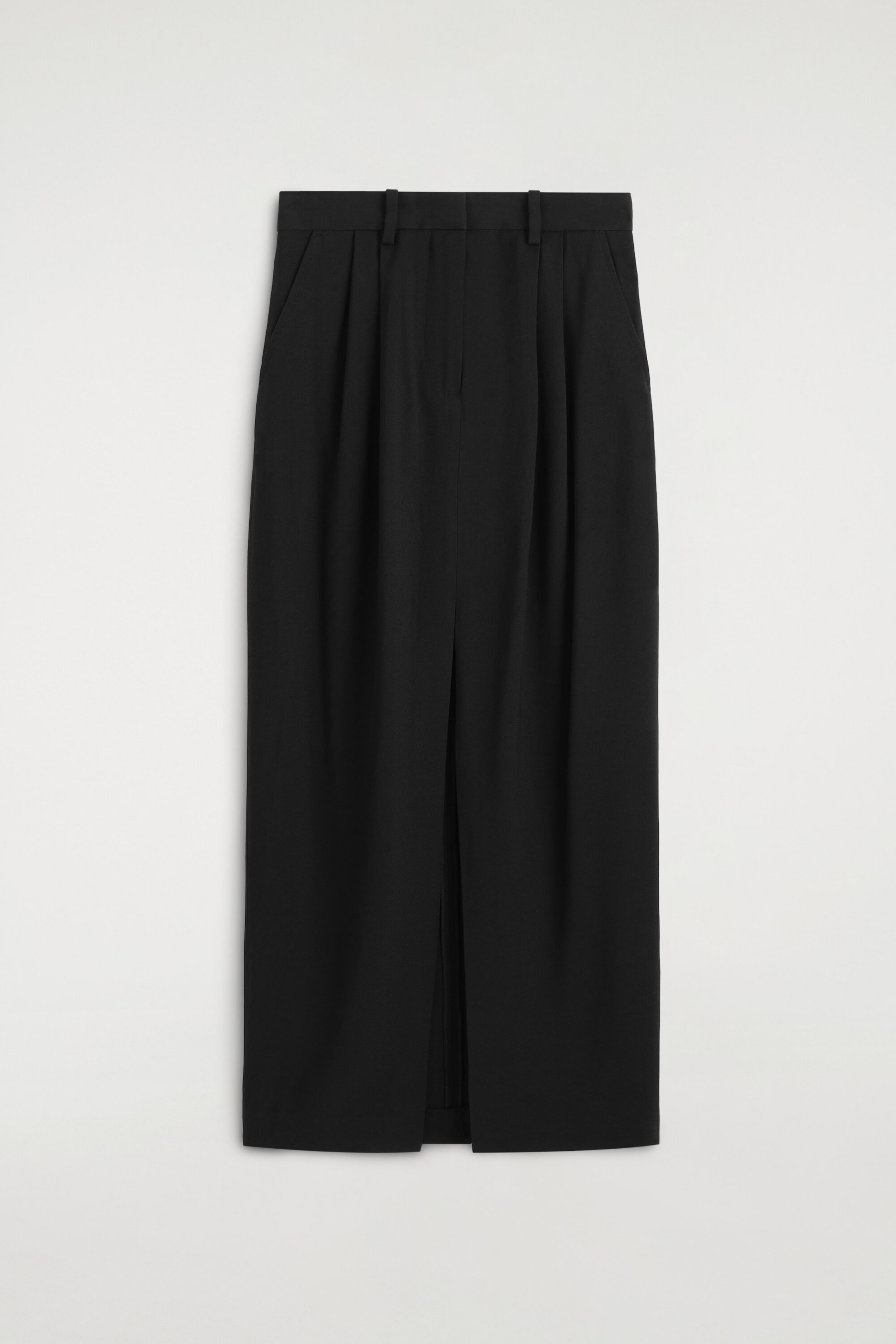 PLEATED TAILORED MAXI SKIRT
