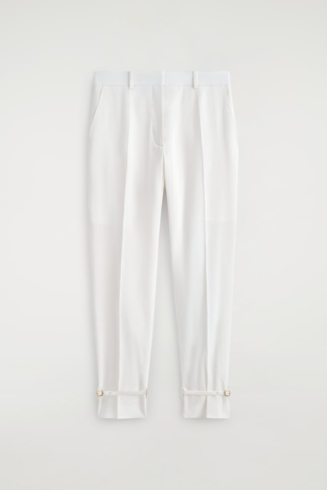 PANTALÓN DE LINO STRAIGHT LEG - BLANCO/NEGRO - 1
