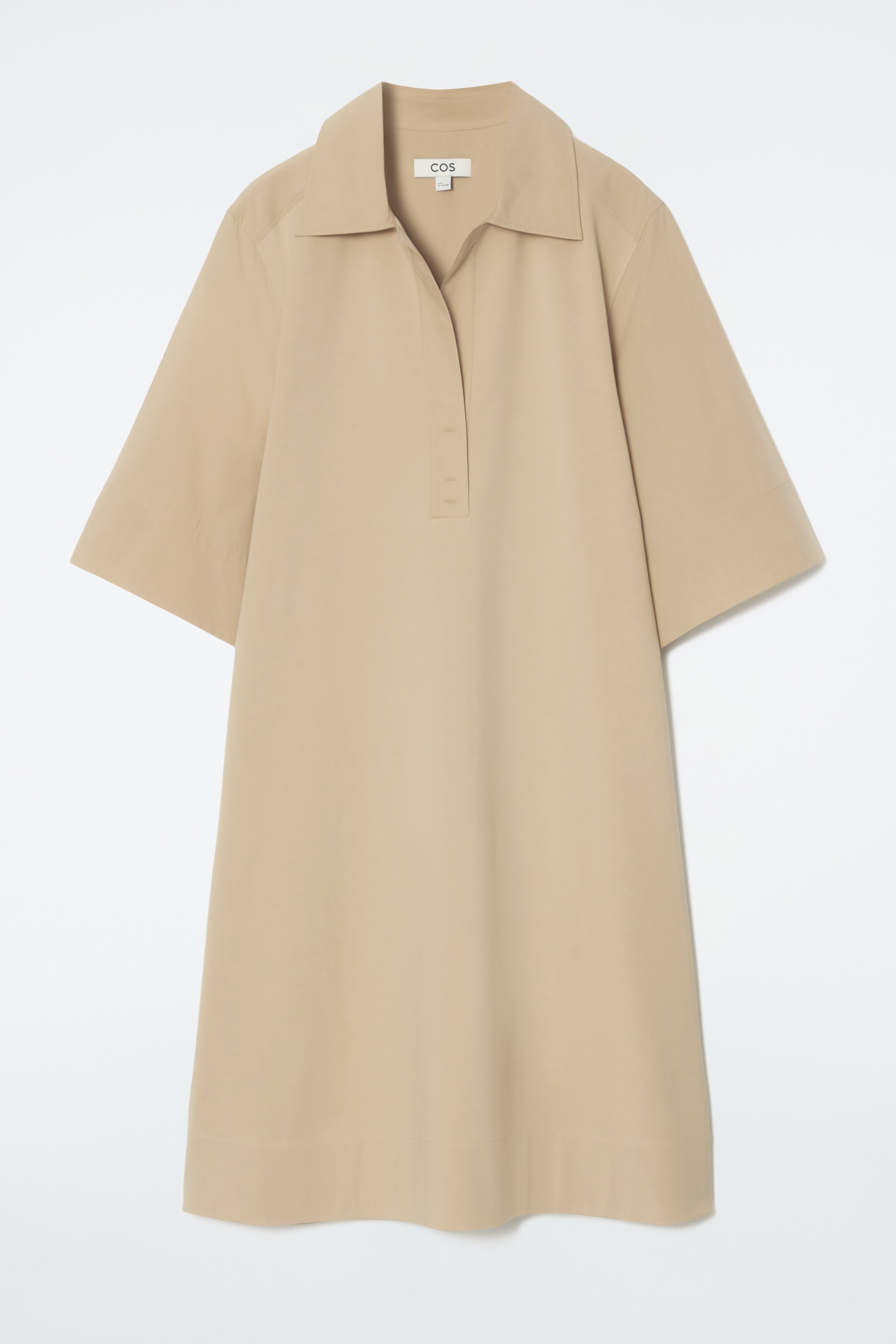 Agrandir l'image: ROBE-CHEMISE OVERSIZE COL OUVERT - BEIGE - FEMME | H&M CH 1