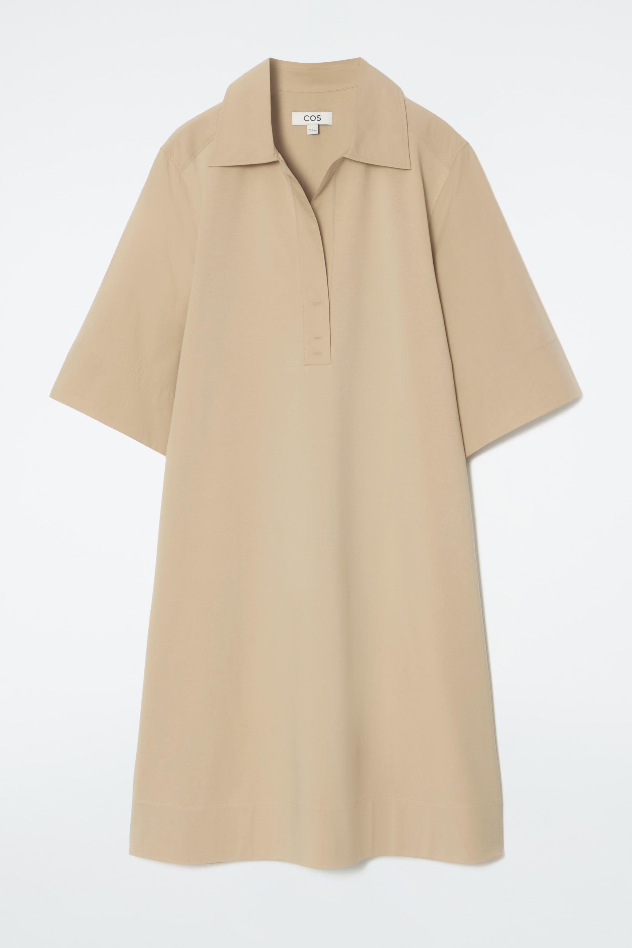 Ingrandisci l'immagine: OVERSIZED OPEN-COLLAR SHIRT DRESS - BEIGE - DONNA | H&M CH 1