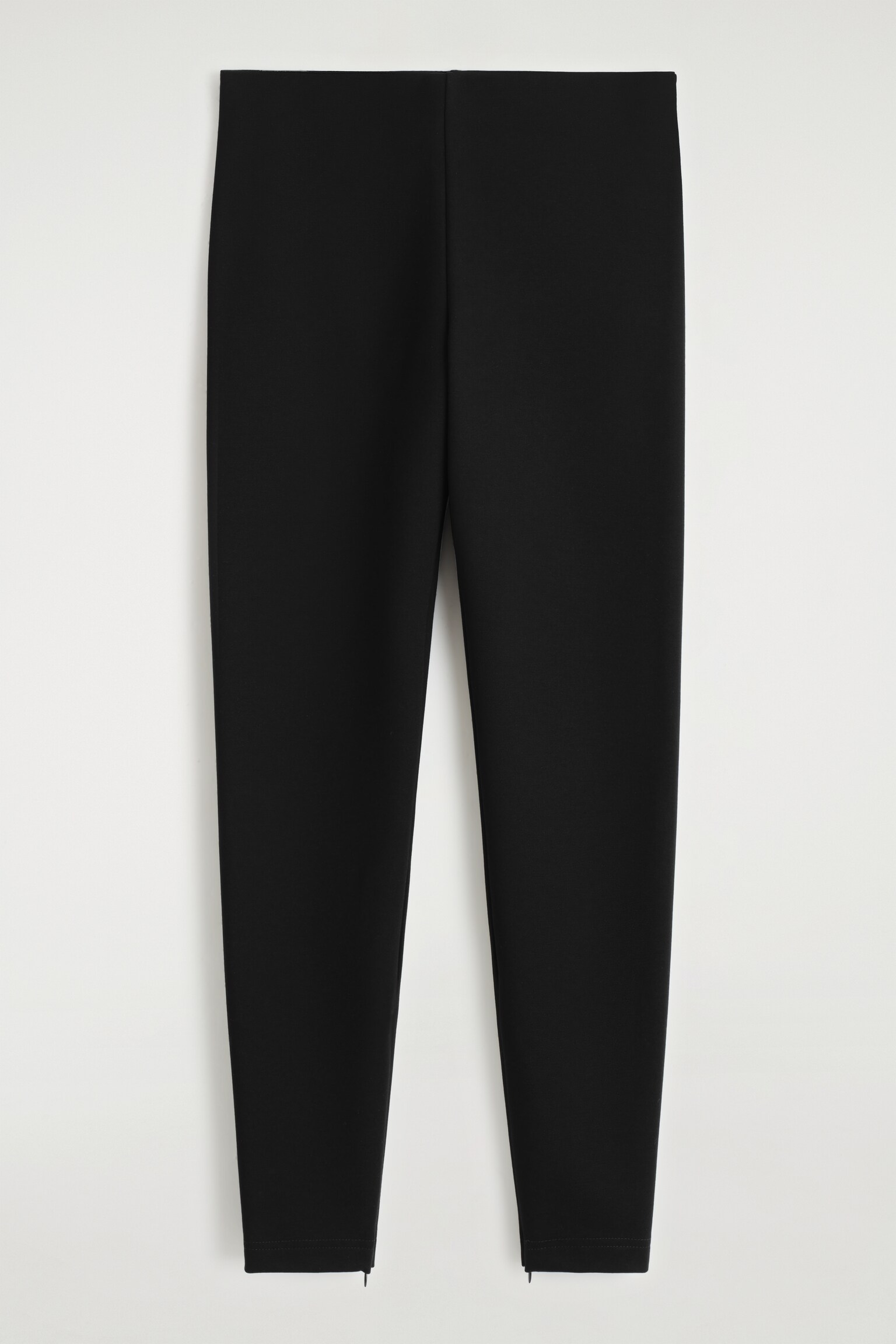Leggings met geritste boorden - ZWART