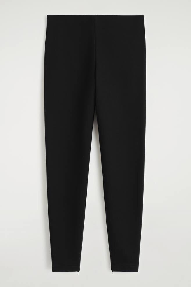 LEGGINGS MIT REISSVERSCHLUSS AM BEIN - SCHWARZ/DUNKELGRAU MELIERT - 1