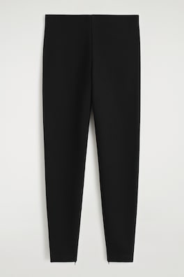 ZIPPED-CUFF LEGGINGS — BLACK 2