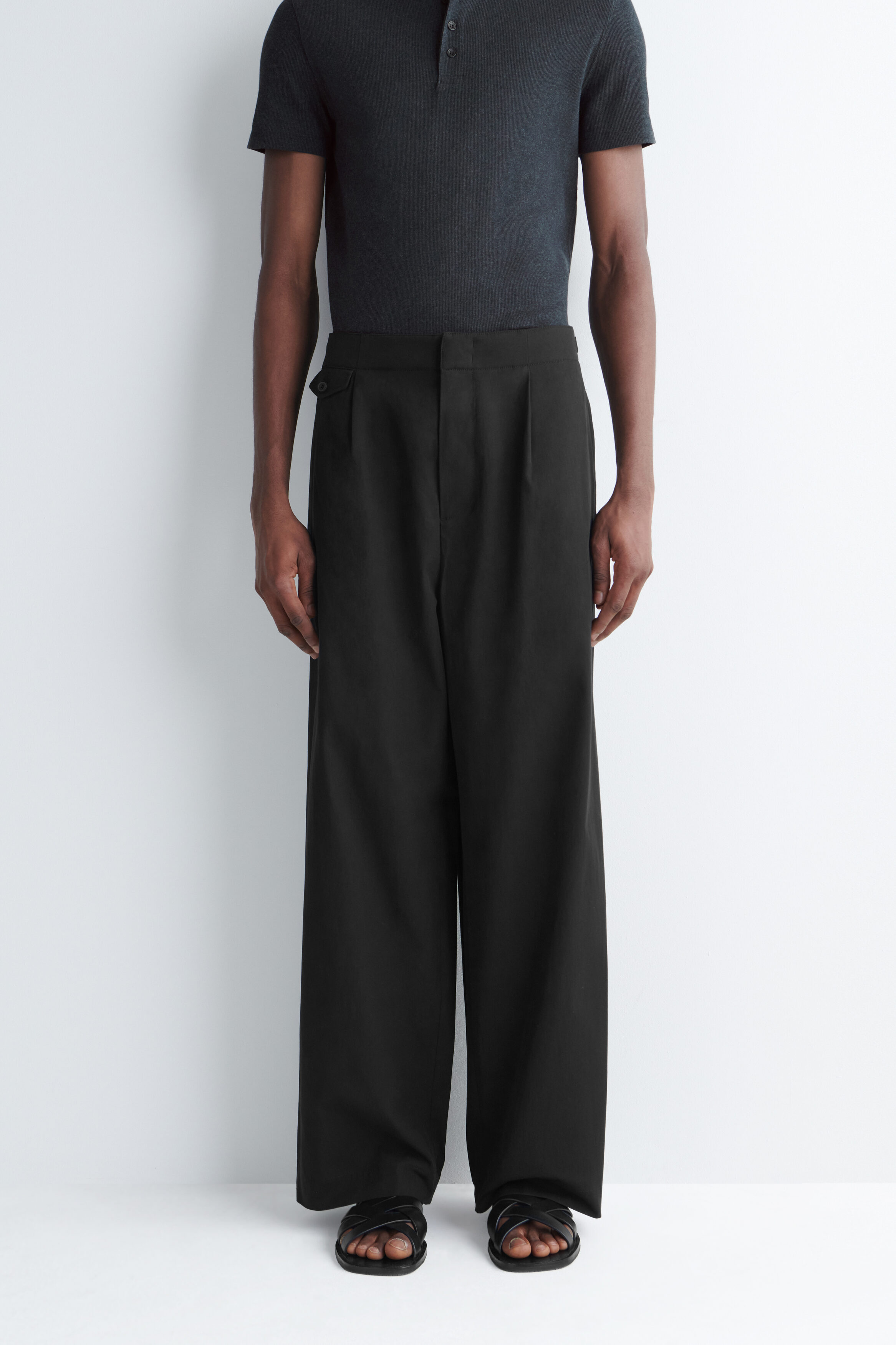 POCKET-DETAIL RELAXED-FIT WIDE-LEG PANTS - thumbnail 5