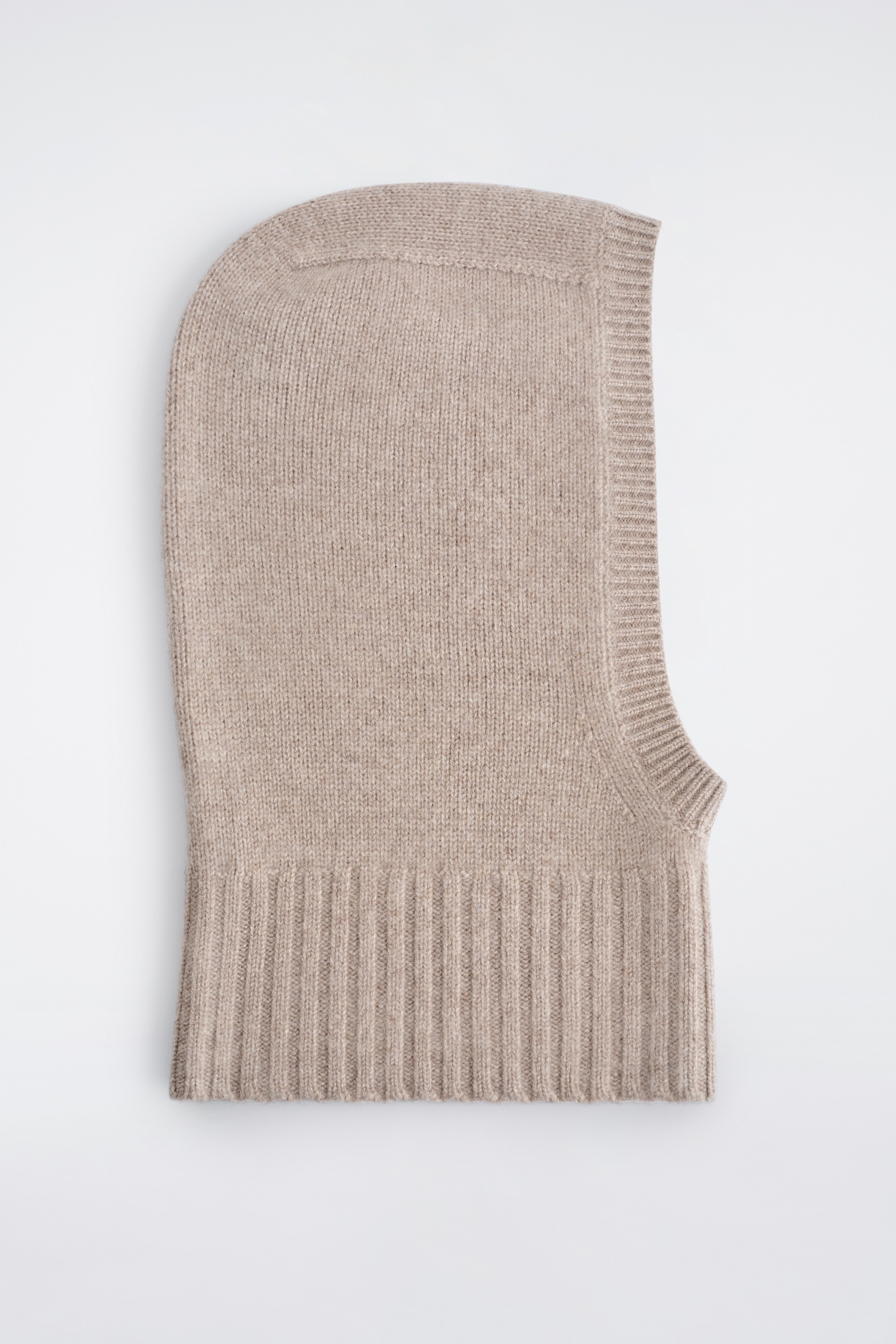 CASHMERE BALACLAVA - BEIGE MÉLANGE/BLACK MÉLANGE