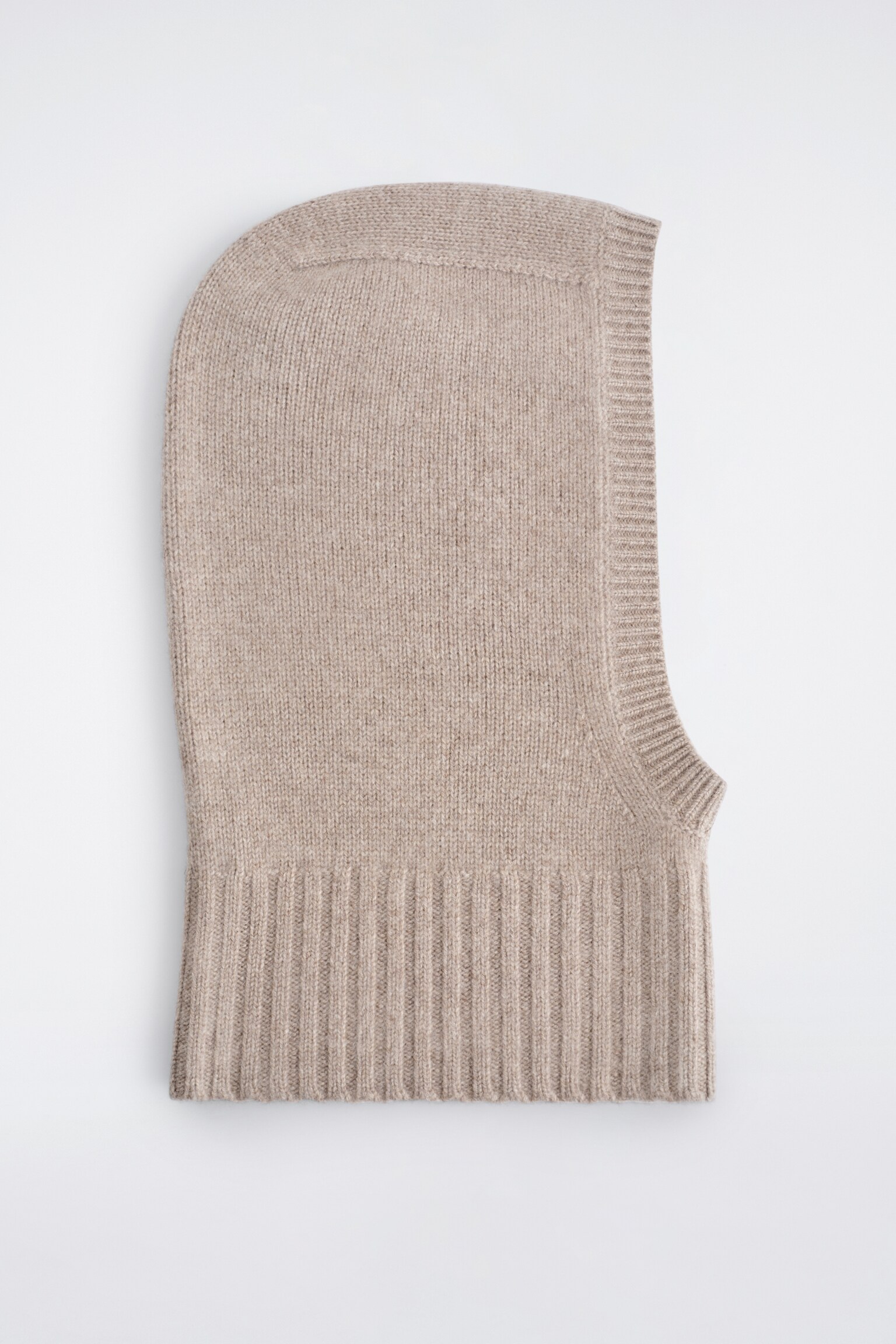 CASHMERE BALACLAVA - BEIGE MÉLANGE/BLACK MÉLANGE - 2