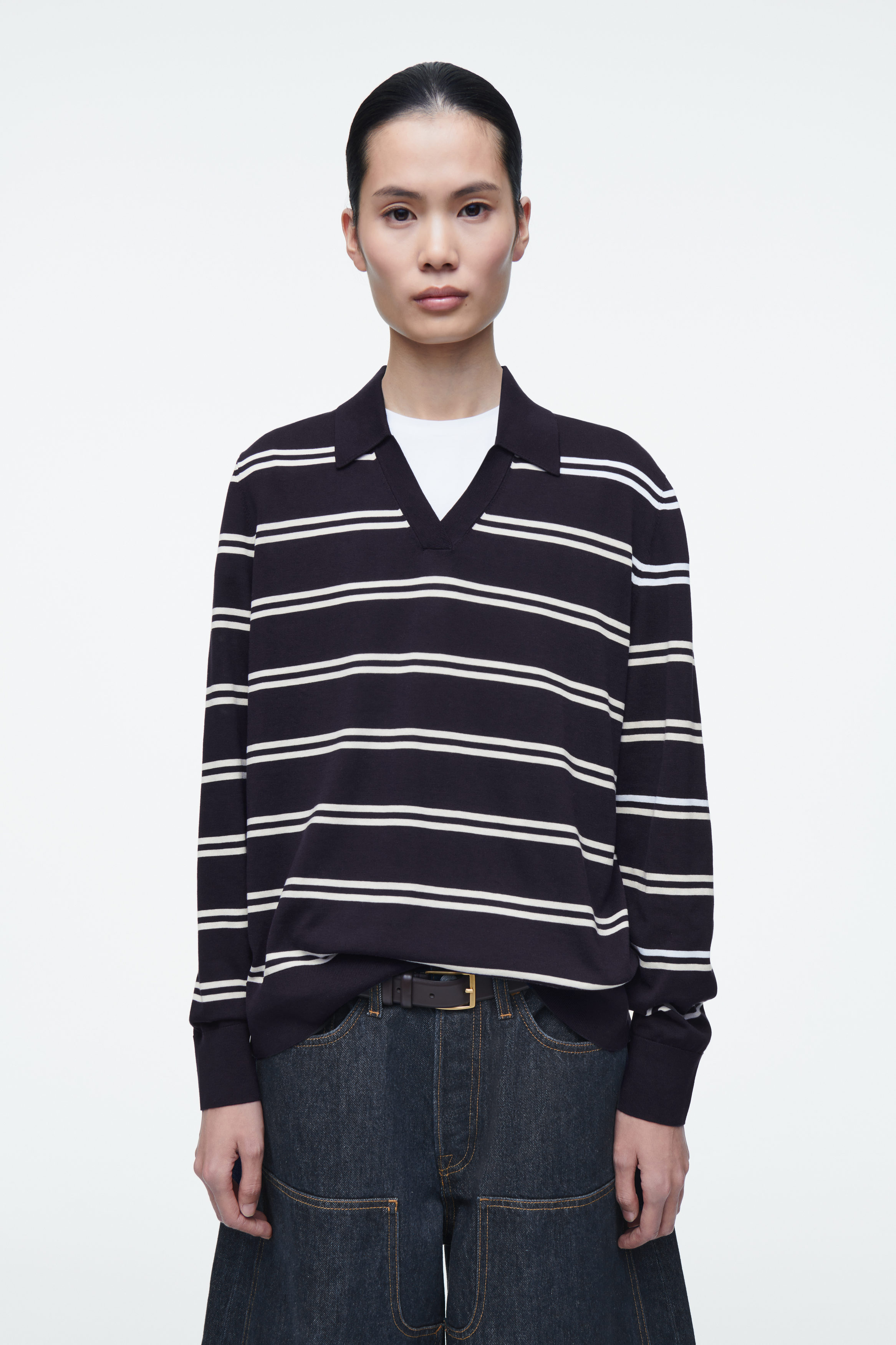 トップス THE SHISHIKUI POLO / NAVY THE SHISHIKUI（THE SHISHIKUI open collar ⁄ NAVY - Polo shirt）