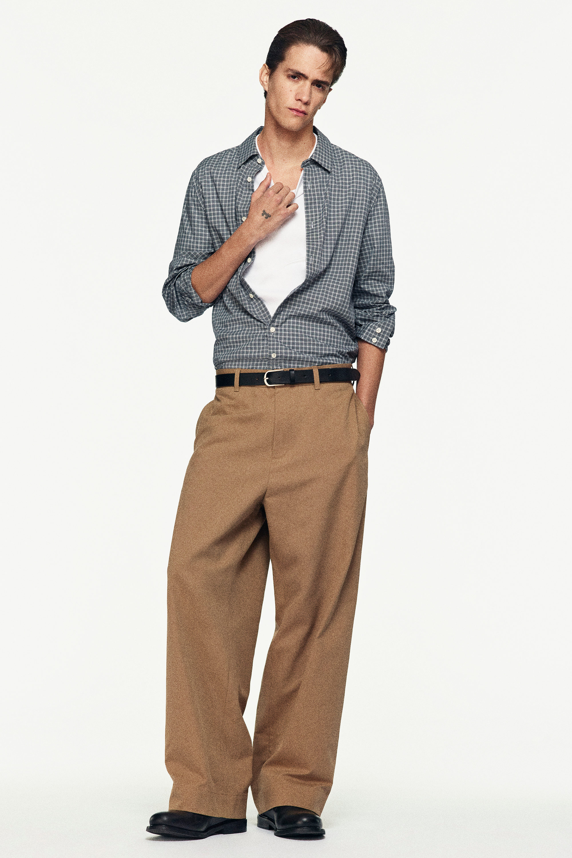COTTON WIDE-LEG CHINOS - BEIGE | COS DE