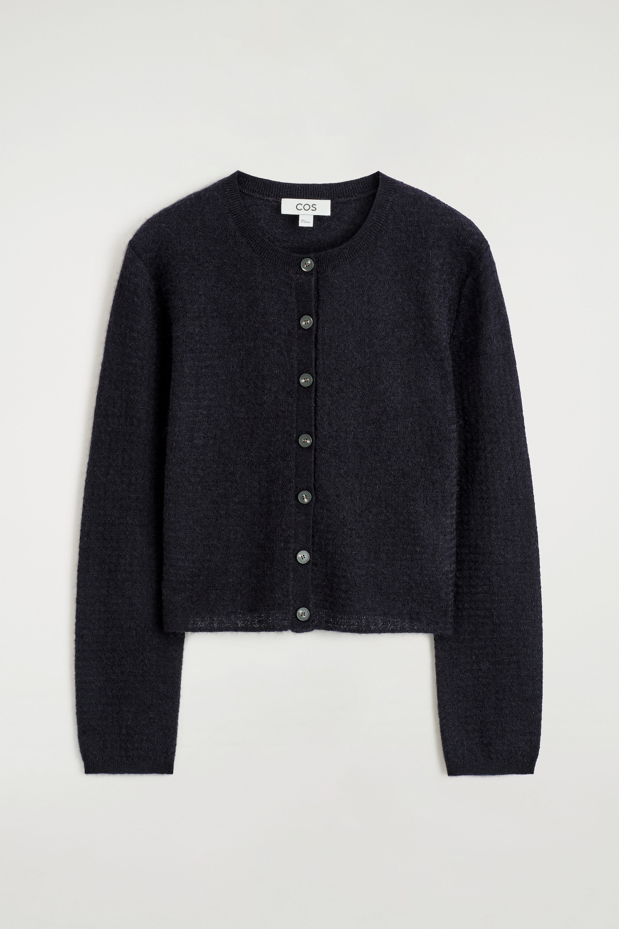 ZIGZAG-KNIT MOHAIR-BLEND CARDIGAN — NAVY