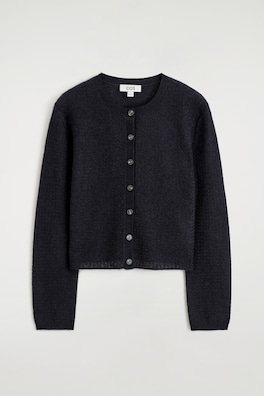 ZIGZAG-KNIT MOHAIR-BLEND CARDIGAN — NAVY 7
