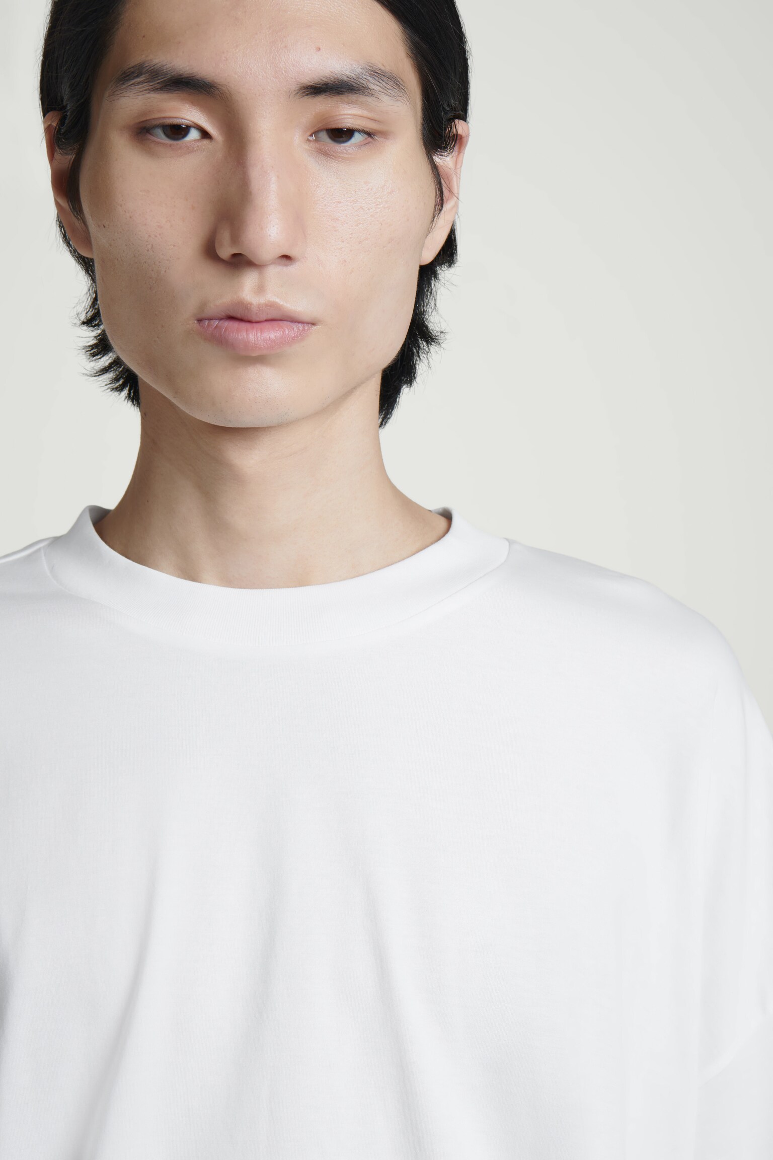 CAMISETA OVERSIZE ALGODÓN EXTRAANCHA - BLANCO/AZUL MARINO - 3