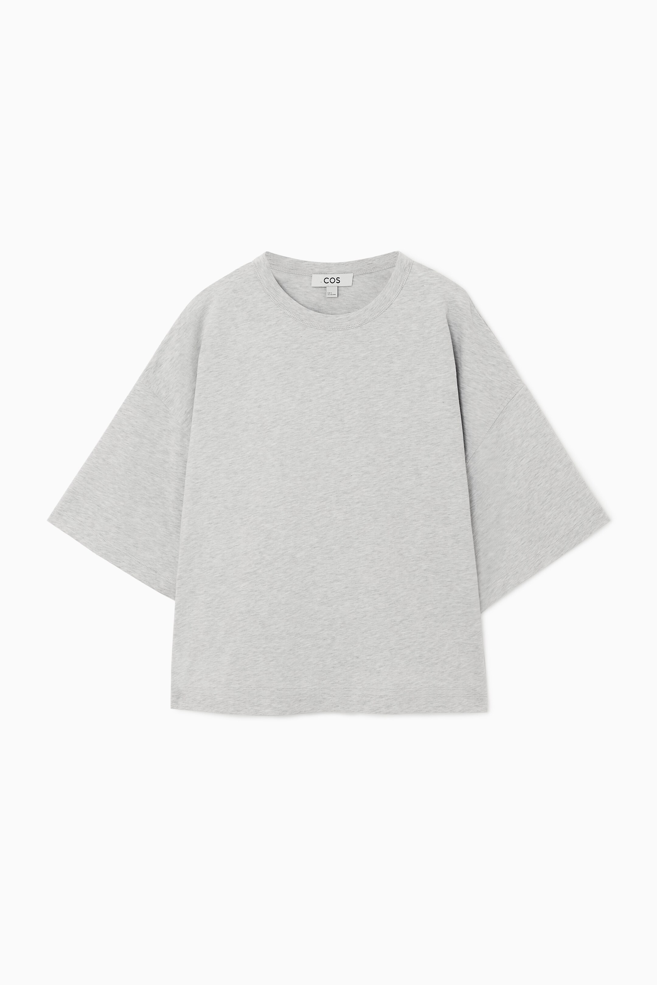 View larger image: BOXY CURVED-HEM T-SHIRT - GREY MÉLANGE - Ladies | H&M GB 1