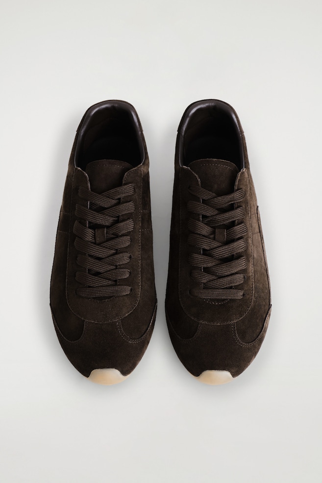 LEATHER SNEAKERS — BROWN