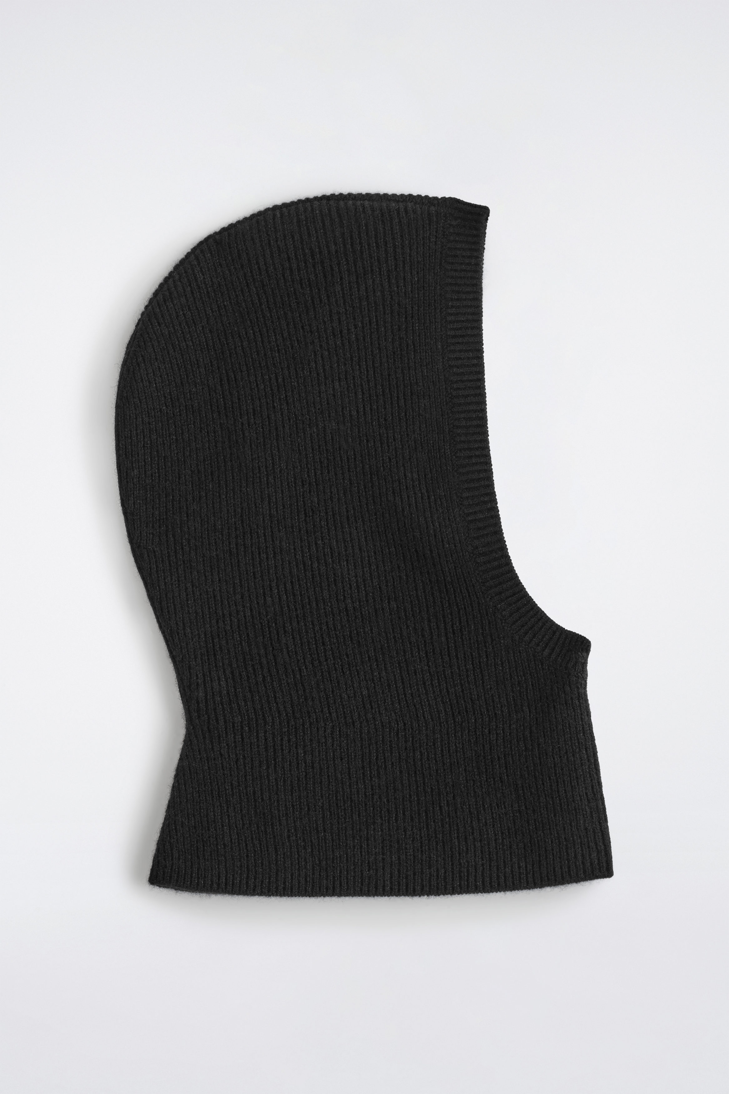 RIBBED WOOL-CASHMERE BALACLAVA - BLACK | COS