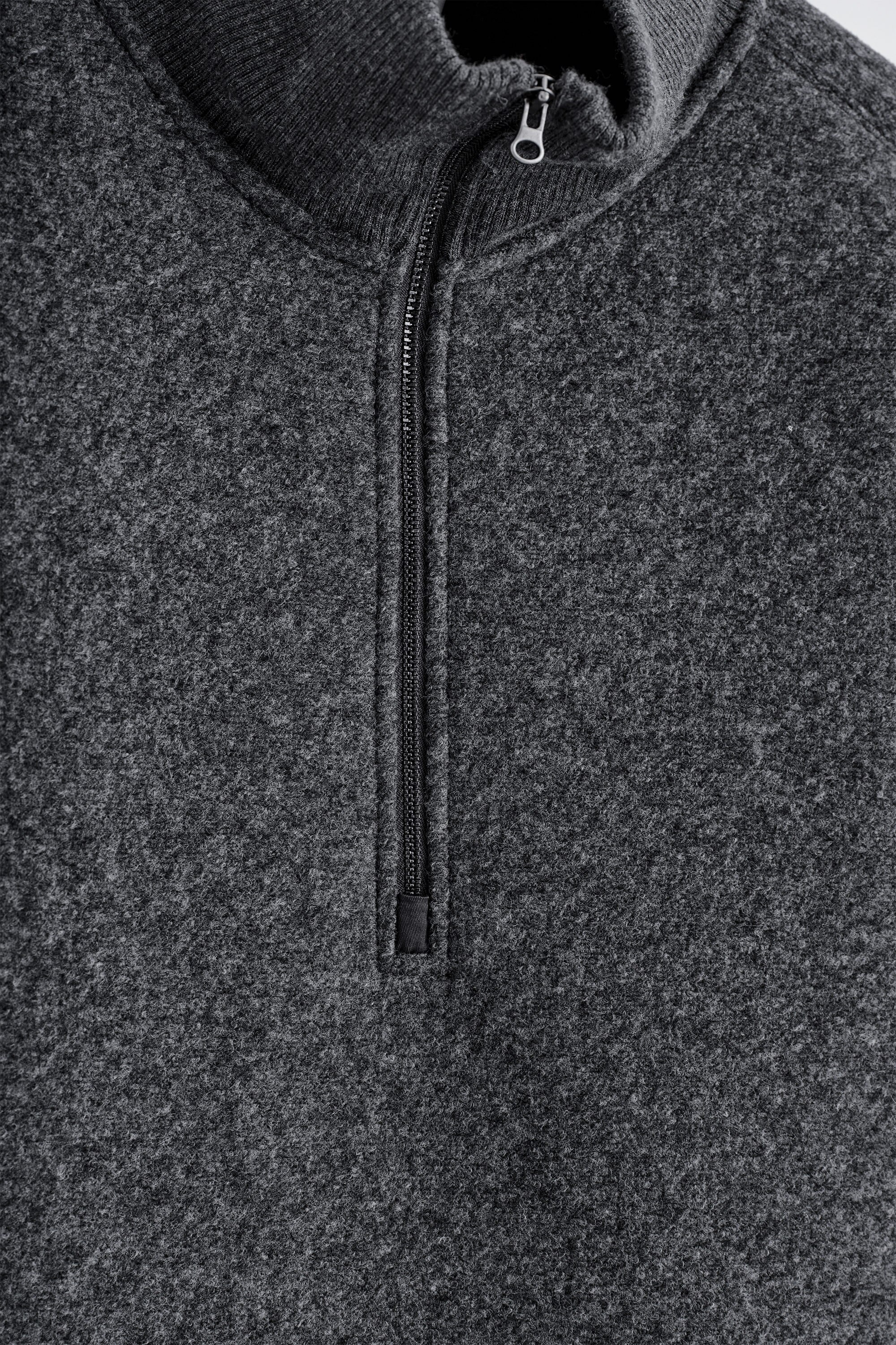 OVERSIZED FELTED-SCUBA FUNNEL-NECK JUMPER - CHARCOAL | COS