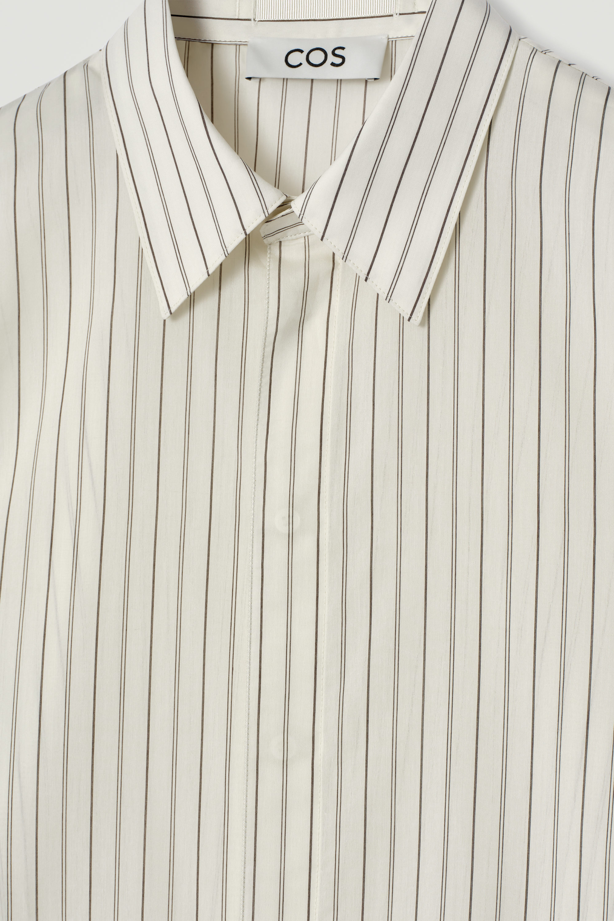 PINSTRIPED COTTON-SILK SHIRT - IVORY / PINSTRIPED | COS US