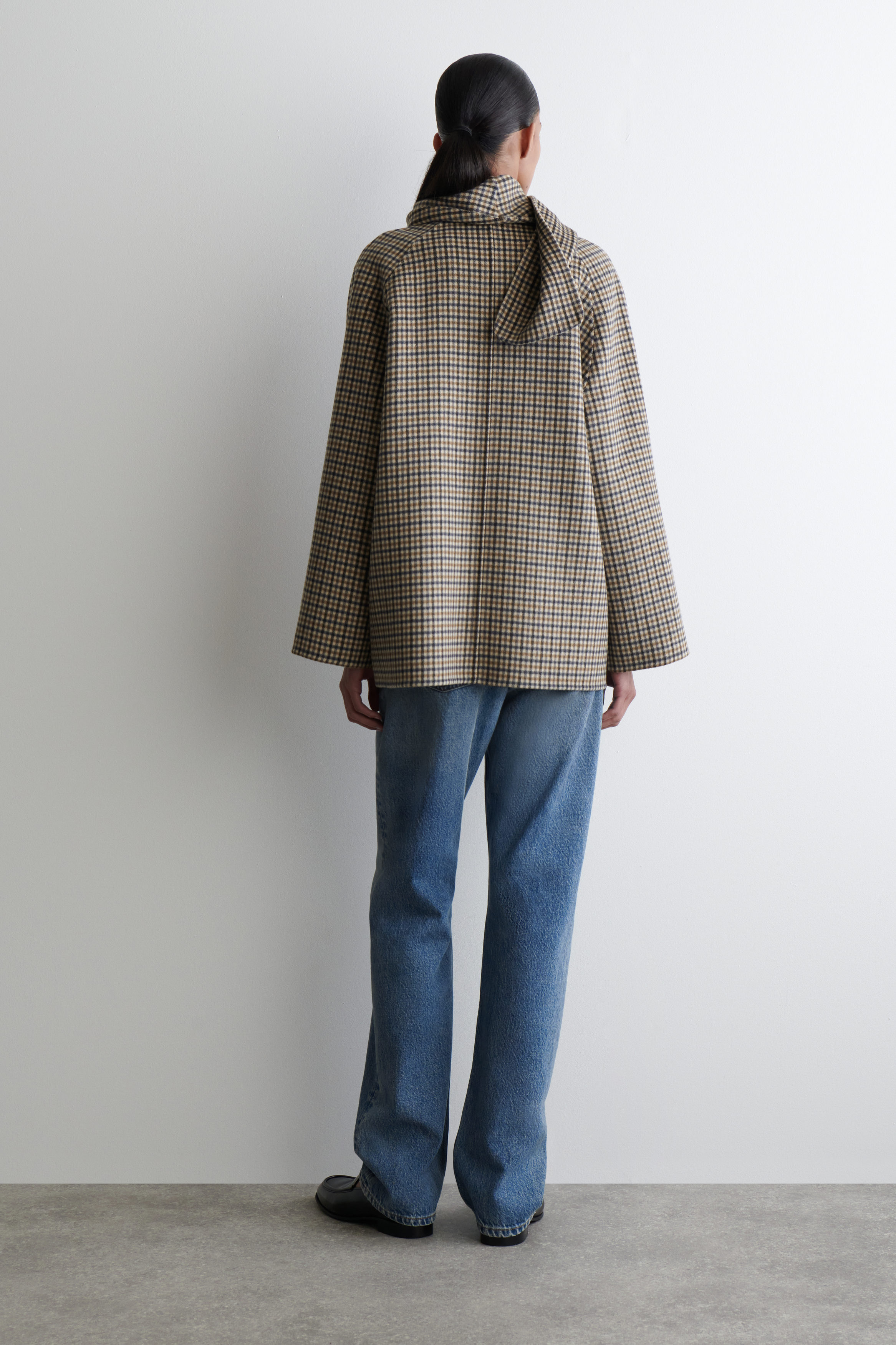 【美品】Wool/Check bal collar short コート 美品】Wool/Check bal collar short コート JAPAN TWEED with REAL