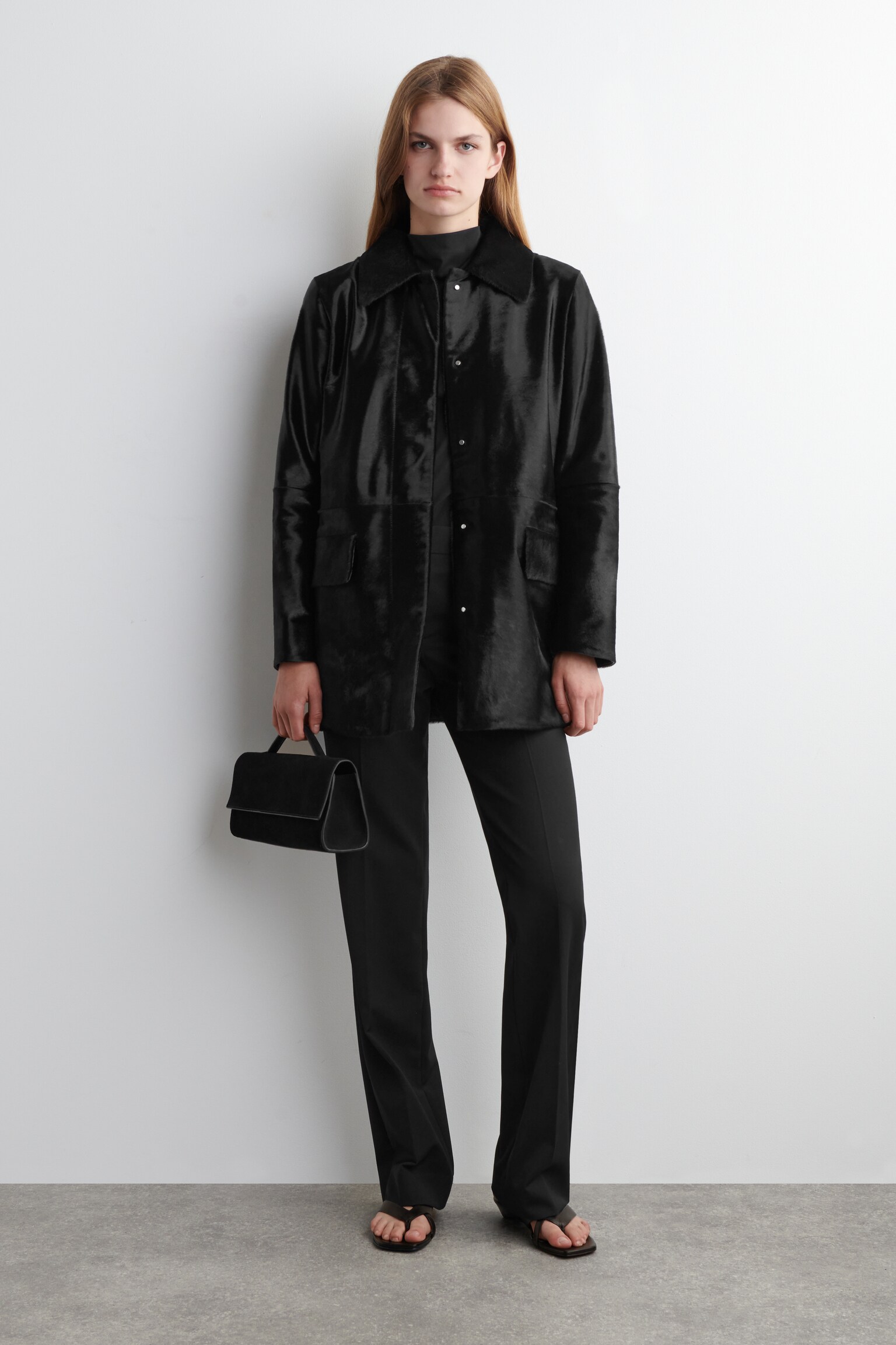 PONY HAIR JACKET - BLACK - 4