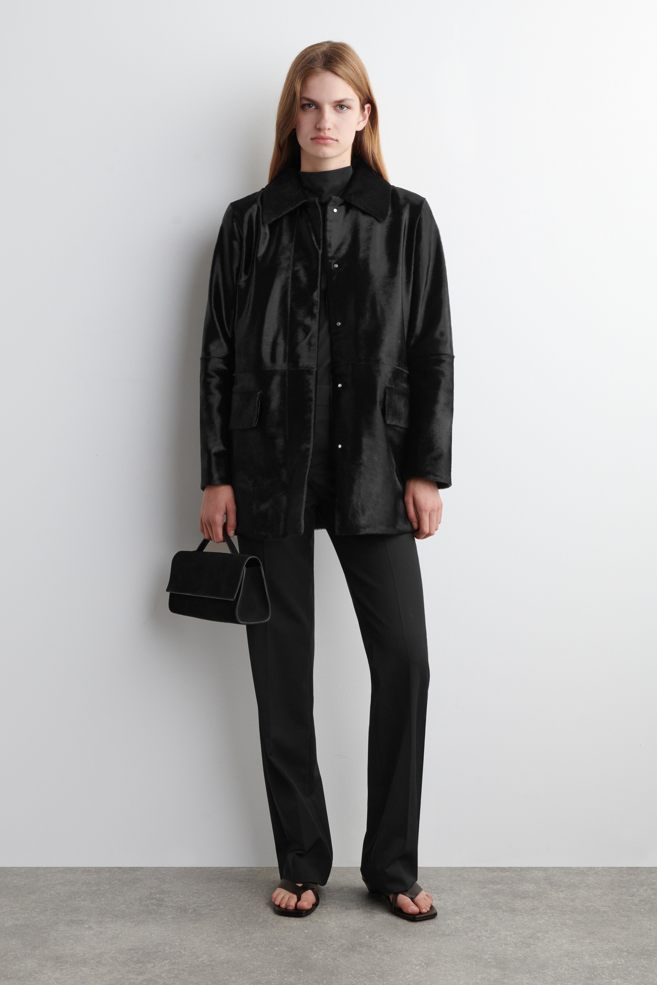 Agrandir l'image: VESTE EN CUIR POILS DE PONEY - NOIR - FEMME | H&M BE 2