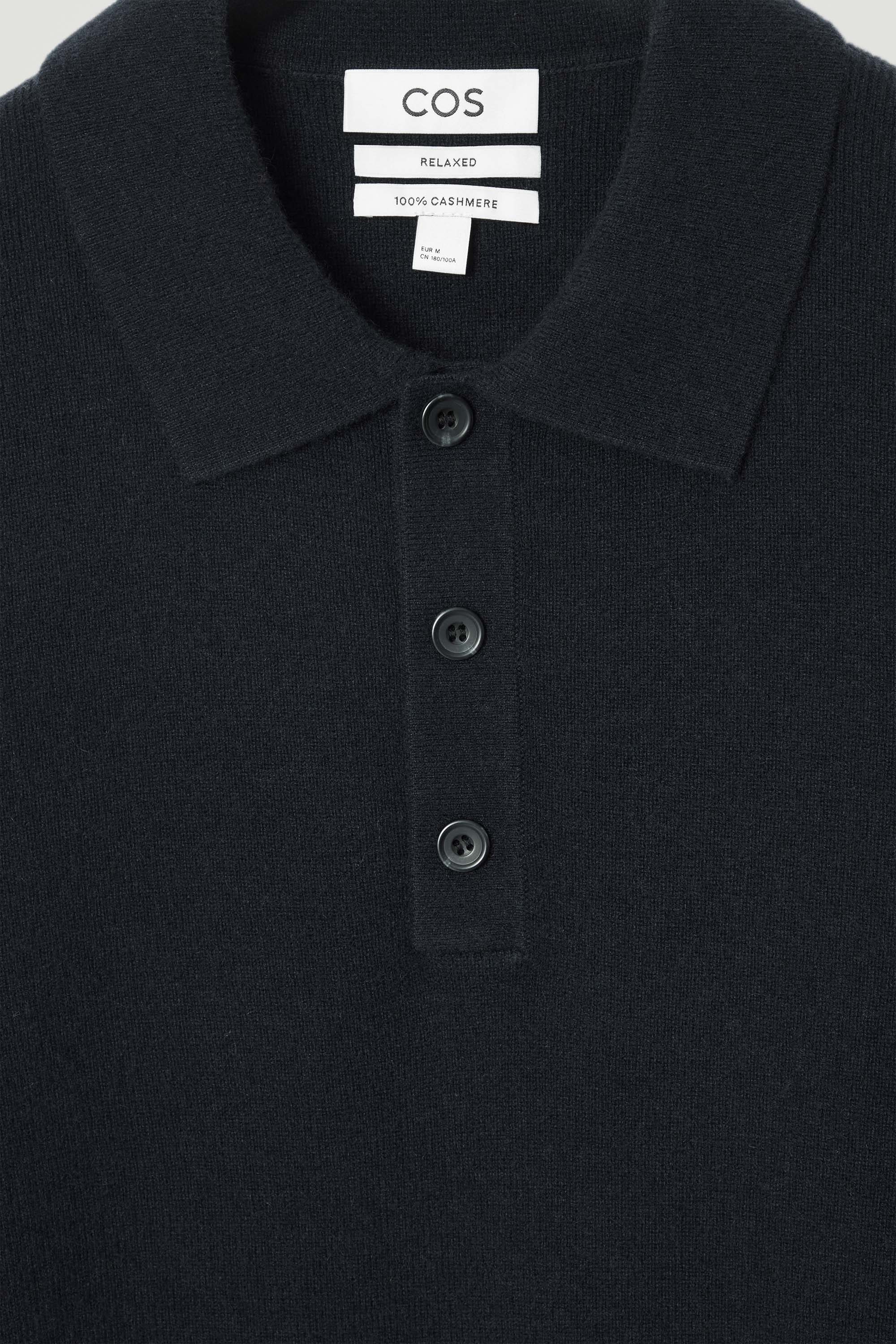 SEAMLESS CASHMERE POLO SHIRT - NAVY | COS US
