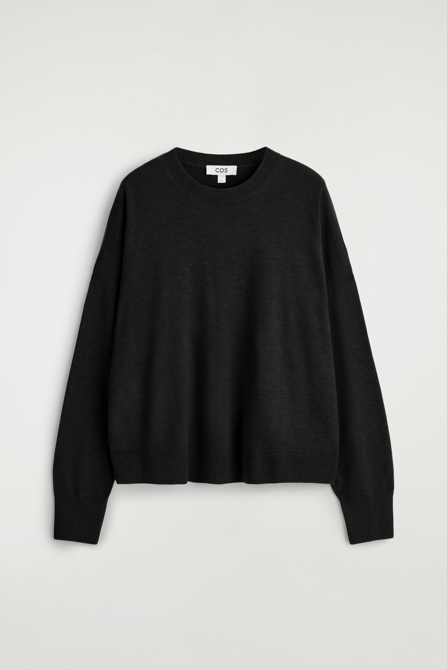 PULL À COL ROND EN LAINE MÉRINOS - NOIR/BRUN CHINÉ - 2