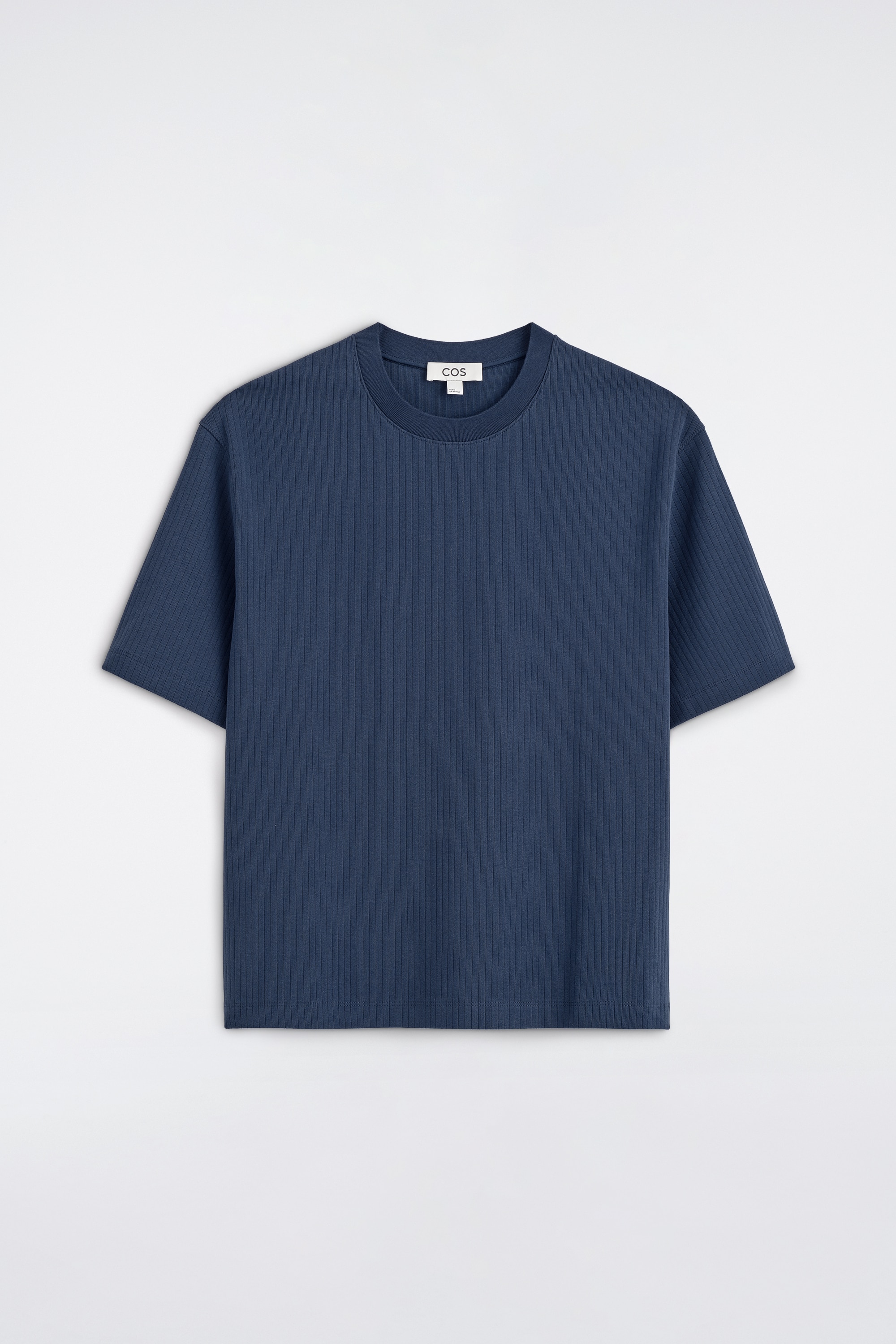 HEAVYWEIGHT RIBBED T-SHIRT - כחול נייבי/לבן