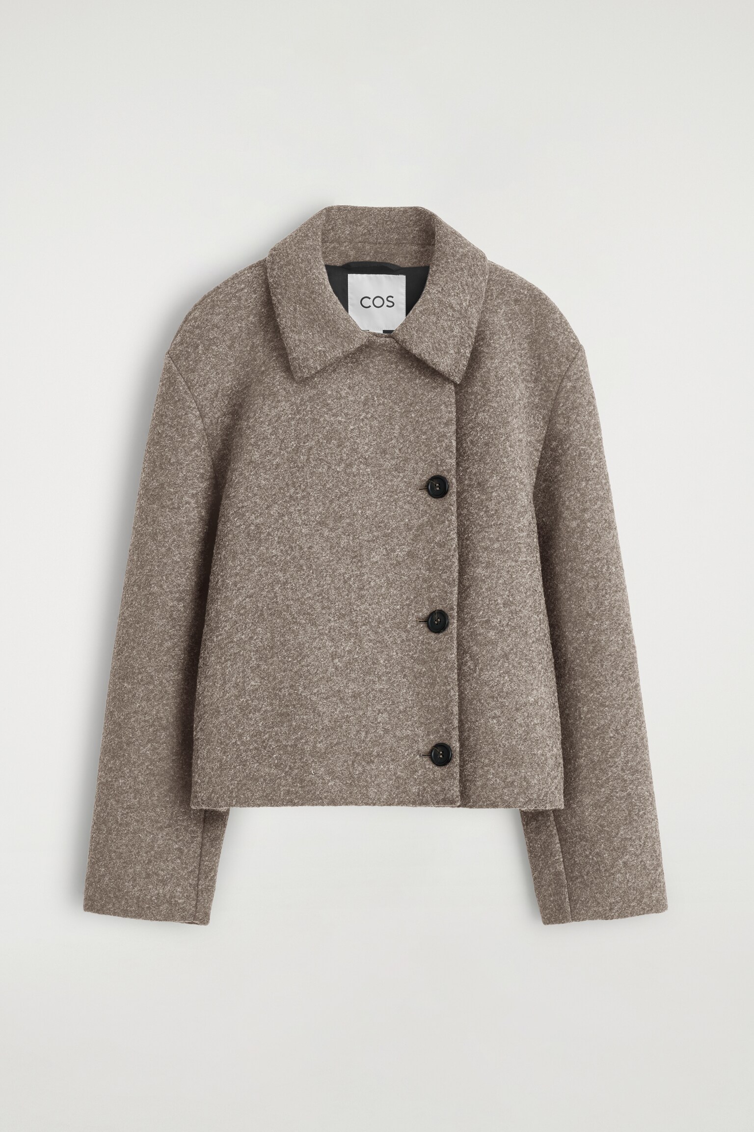 GIACCA CORTA IN MISTO LANA COTTA - BEIGE MÉLANGE/GRIGIO SCURO MÉLANGE - 2