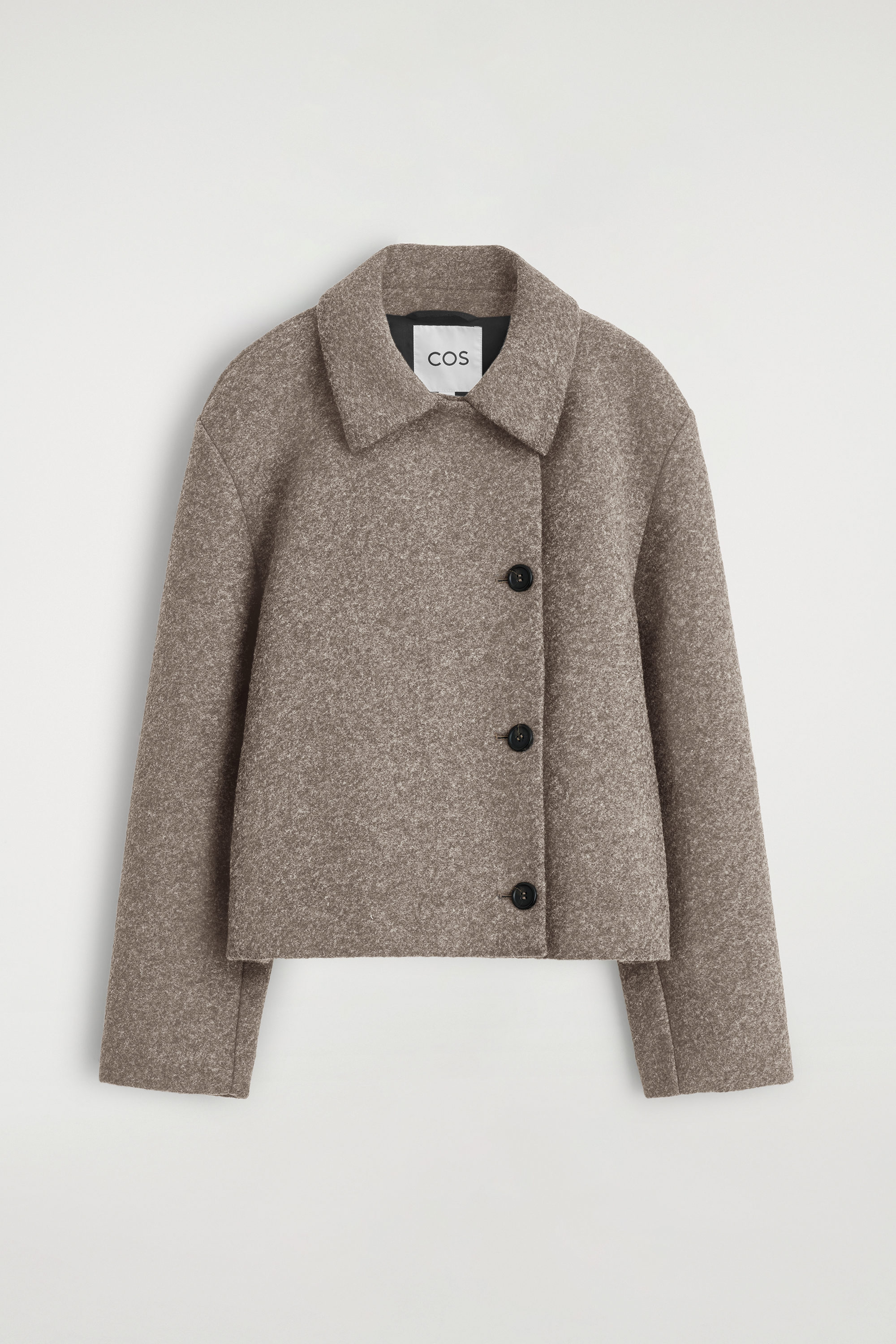 BOILED WOOL-BLEND JACKET - DARK-GRAY MÉLANGE | COS