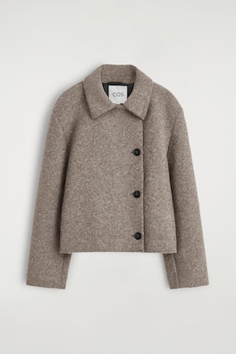 BOILED WOOL-BLEND SHORT JACKET — BEIGE MÉLANGE 2