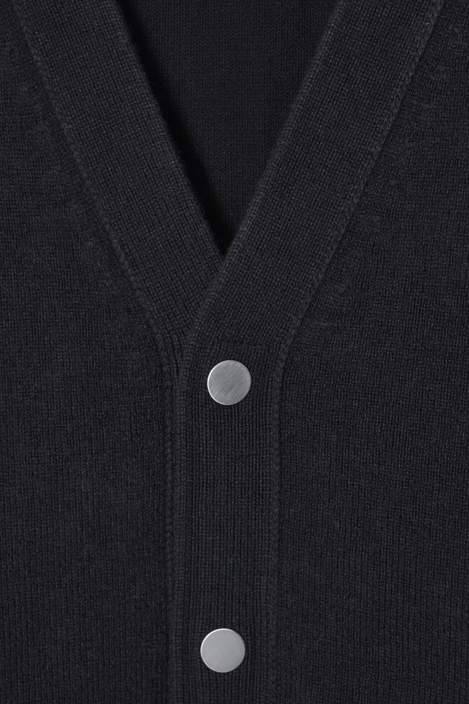 DOUBLE-FACED WOOL V-NECK CARDIGAN - NAVY/MOLE - 2