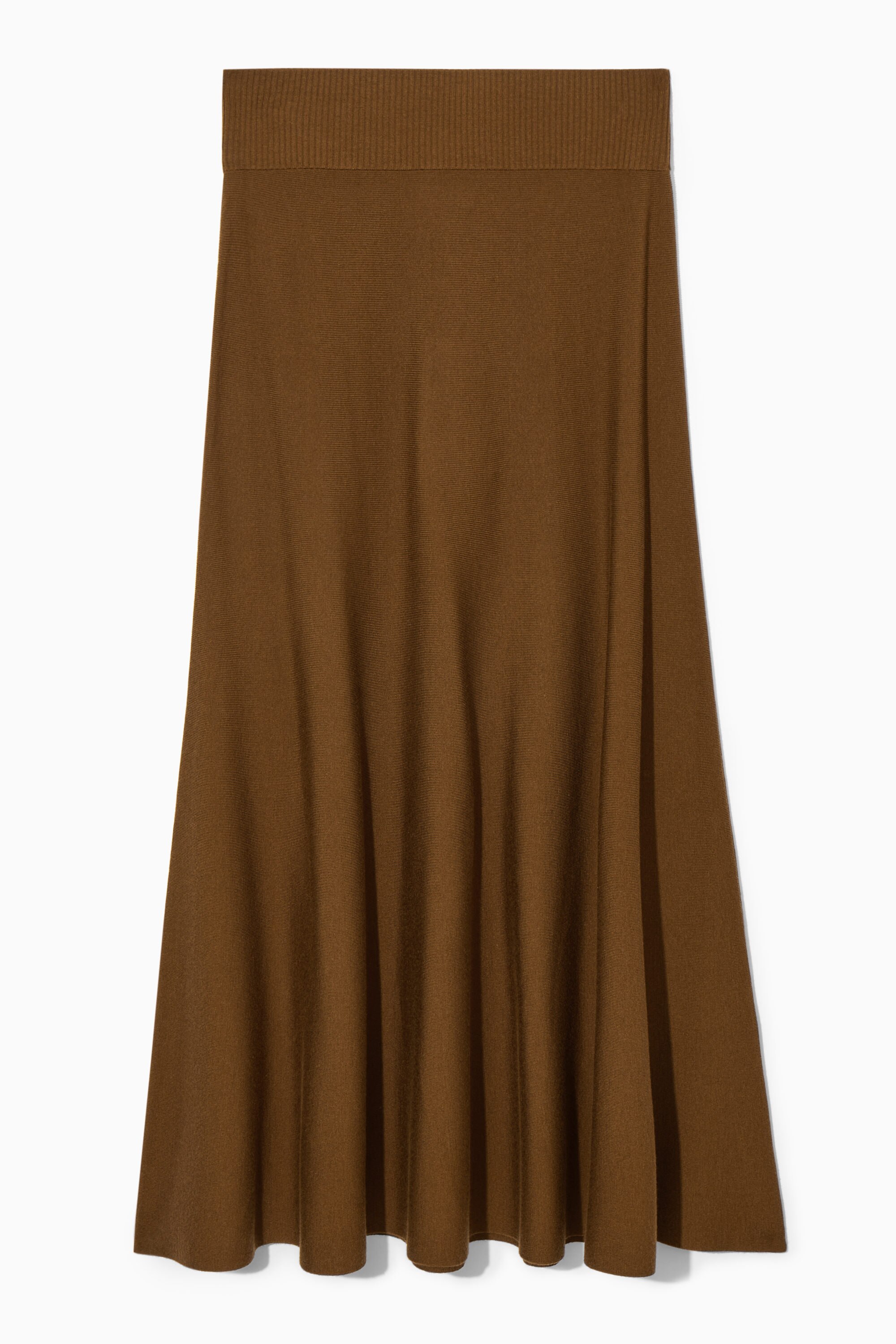 KNITTED MIDI SKIRT - BROWN | COS GB