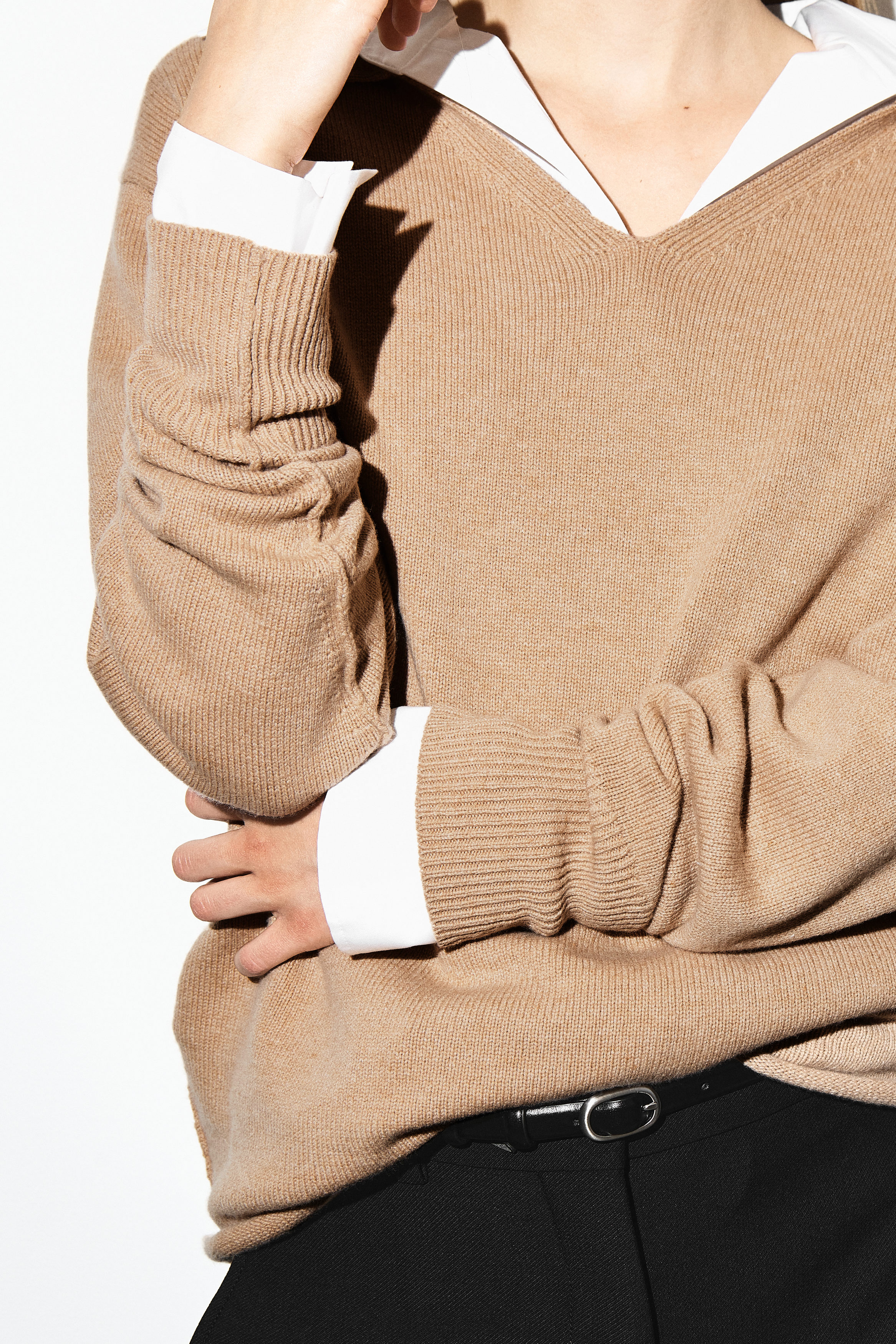 MERINO WOOL POLO SWEATER - BEIGE MÉLANGE | COS US
