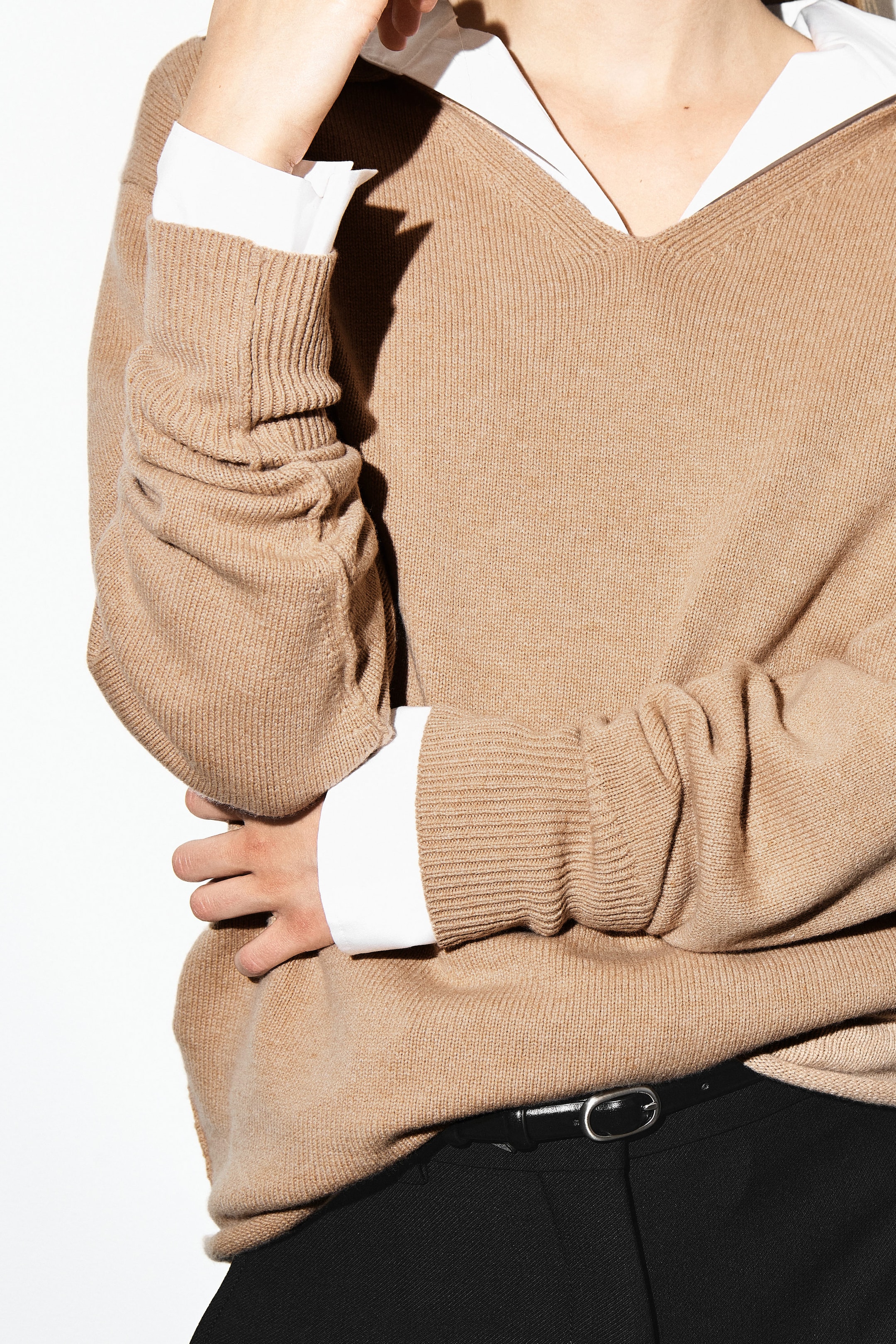 MERINO WOOL POLO SWEATER