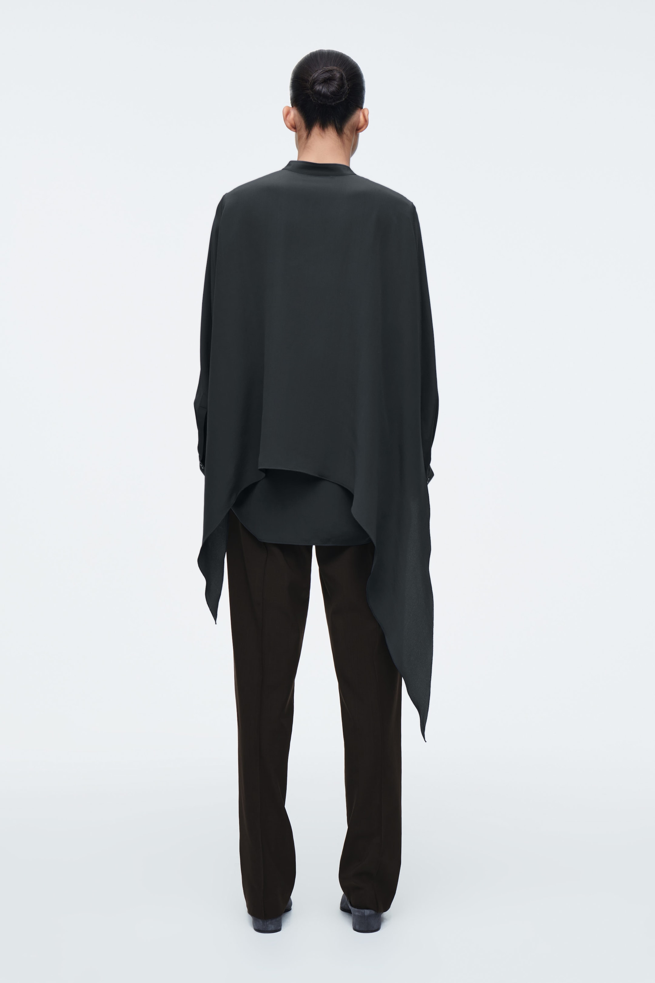 SILK SCARF-DETAIL SHIRT