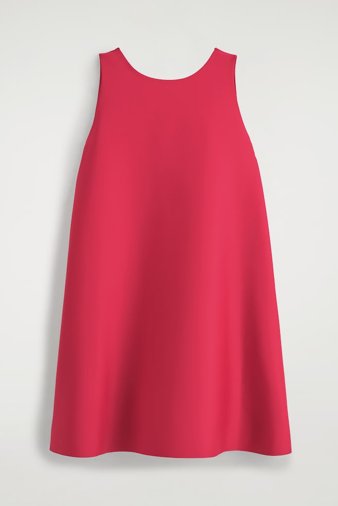 ROBE COURTE TRAPÈZE EN NÉOPRÈNE - ROUGE/NOIR - 1