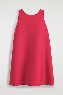 SCUBA A-LINE MINI DRESS — RED 8