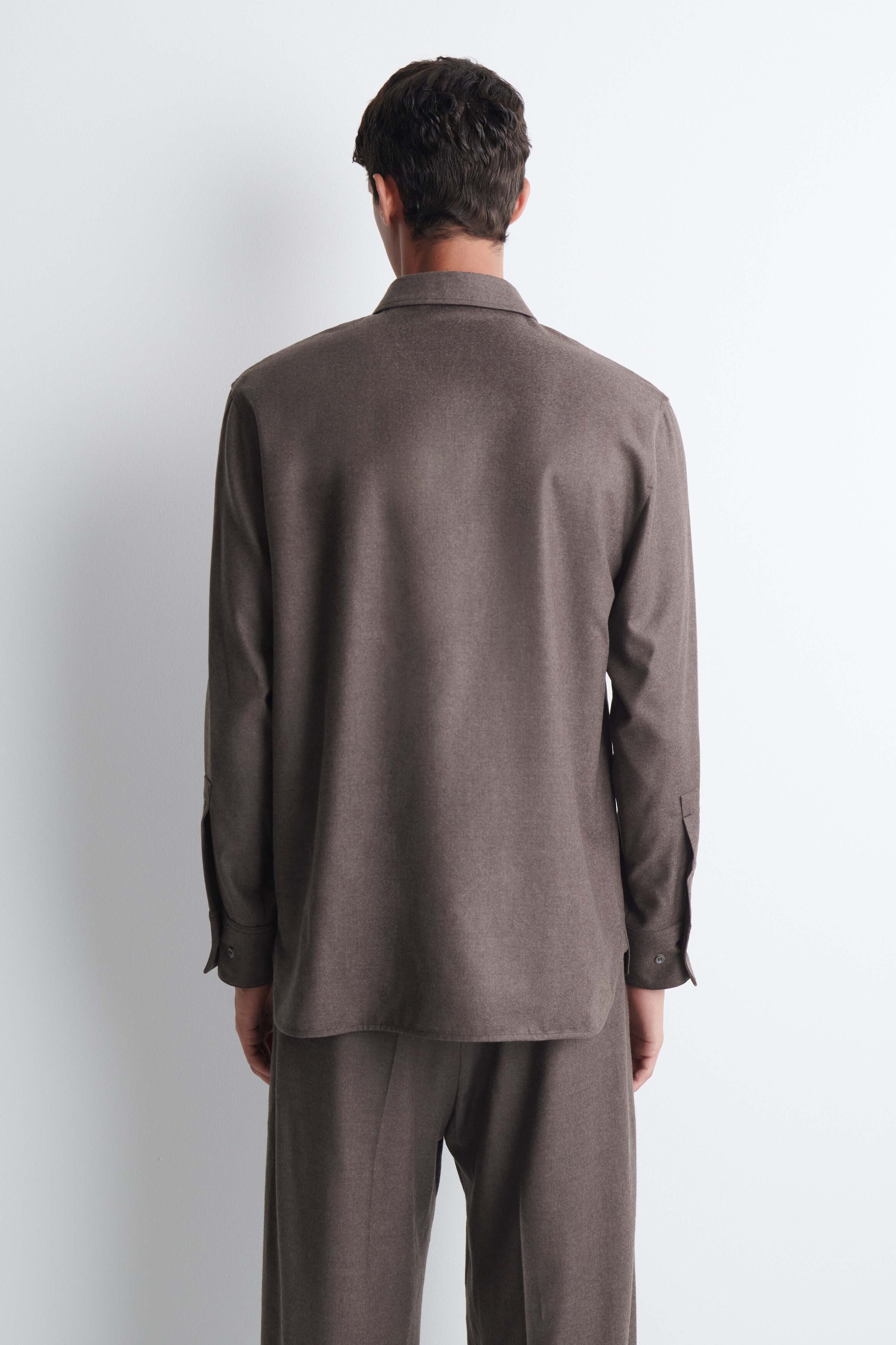 WOOL-FLANNEL BUTTON-DOWN COLLAR SHIRT - thumbnail 4