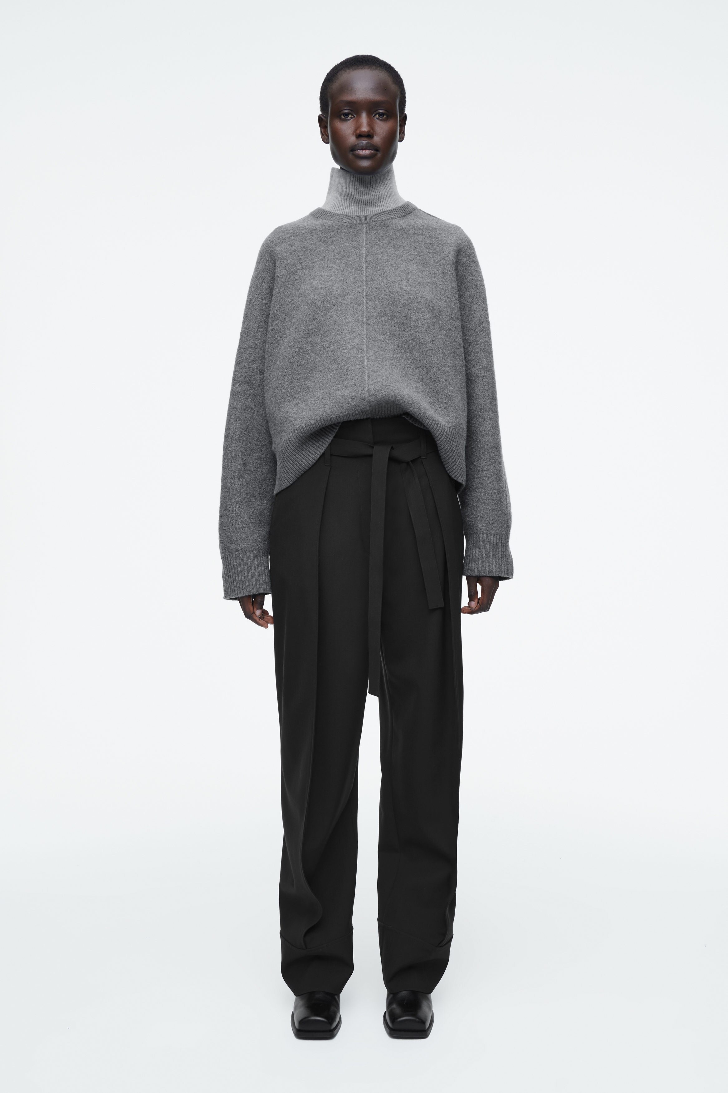 ニット・セーター No.0694 block collar KNIT FOLL / フォル】cotton paper chunky v-neck sweater（ニット