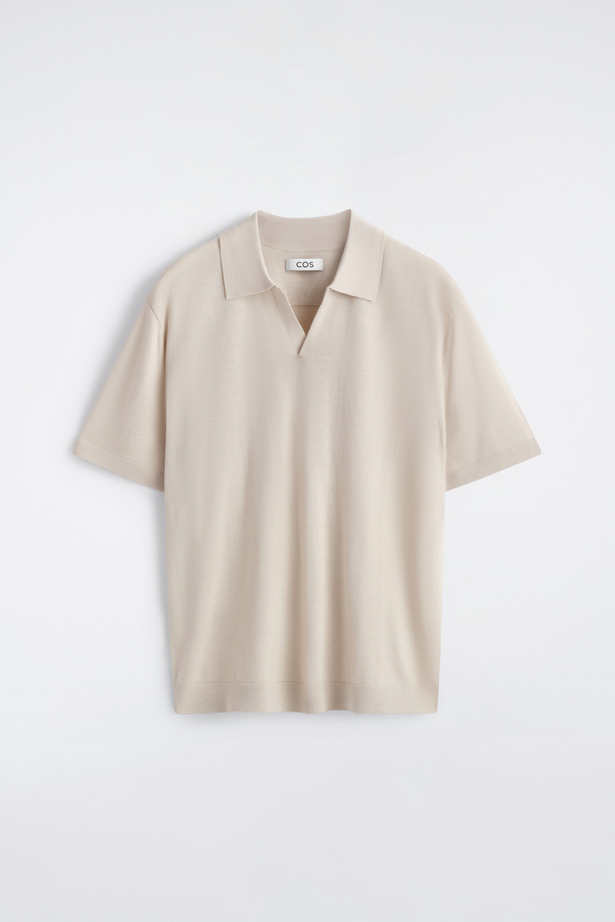 MERINO WOOL POLO SHIRT - ECRU | COS US