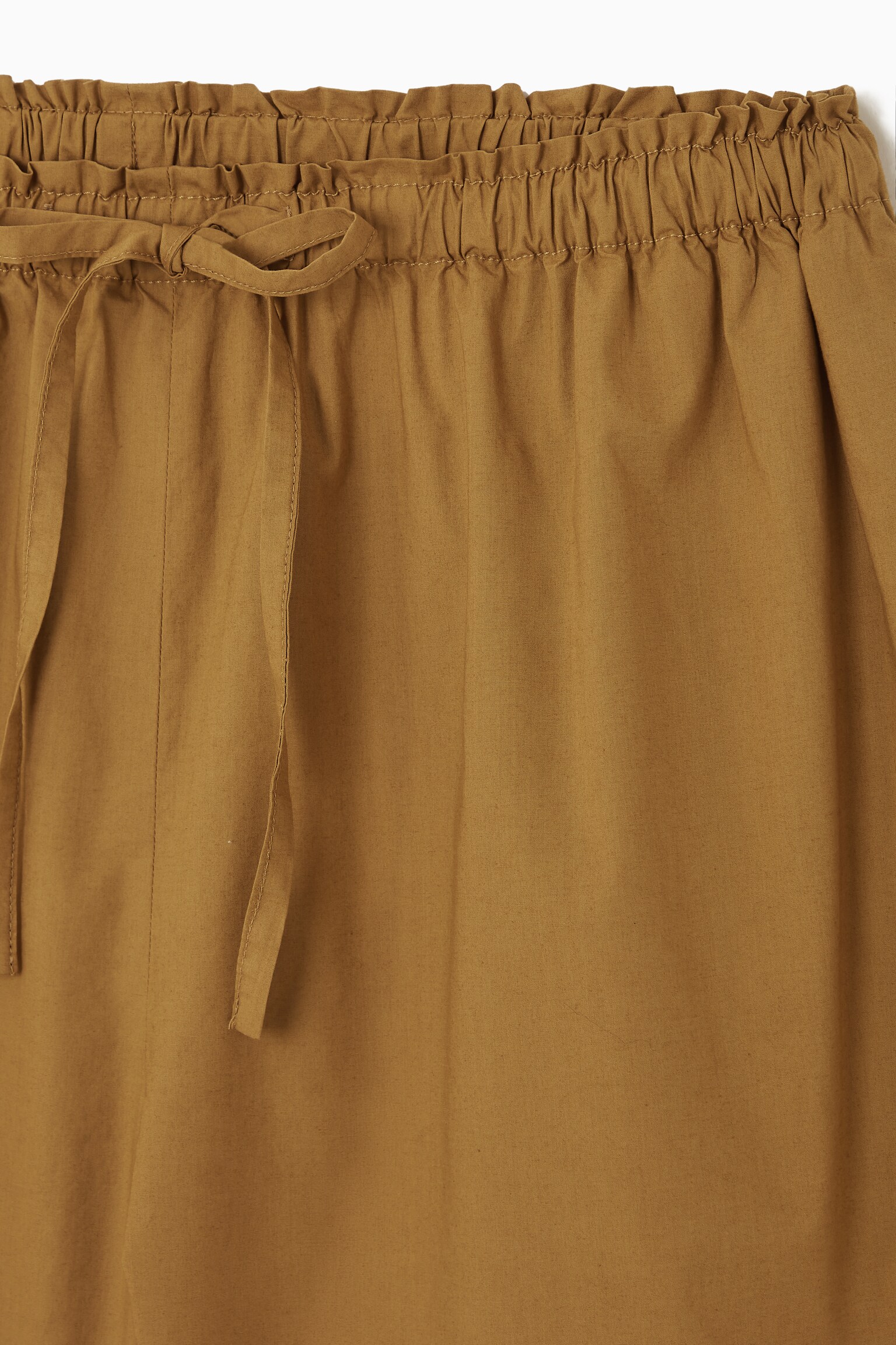 GATHERED DRAWSTRING SHORTS - BROWN - 3