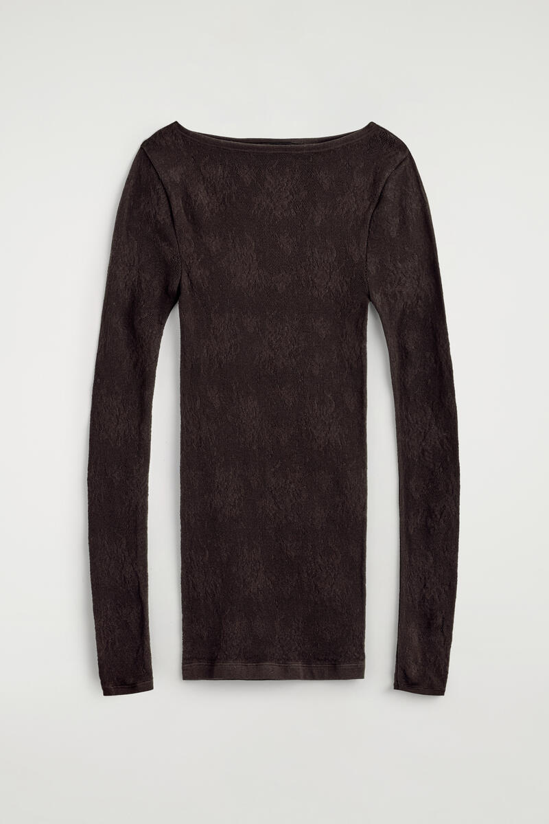 Floral-Jacquard Lace Top