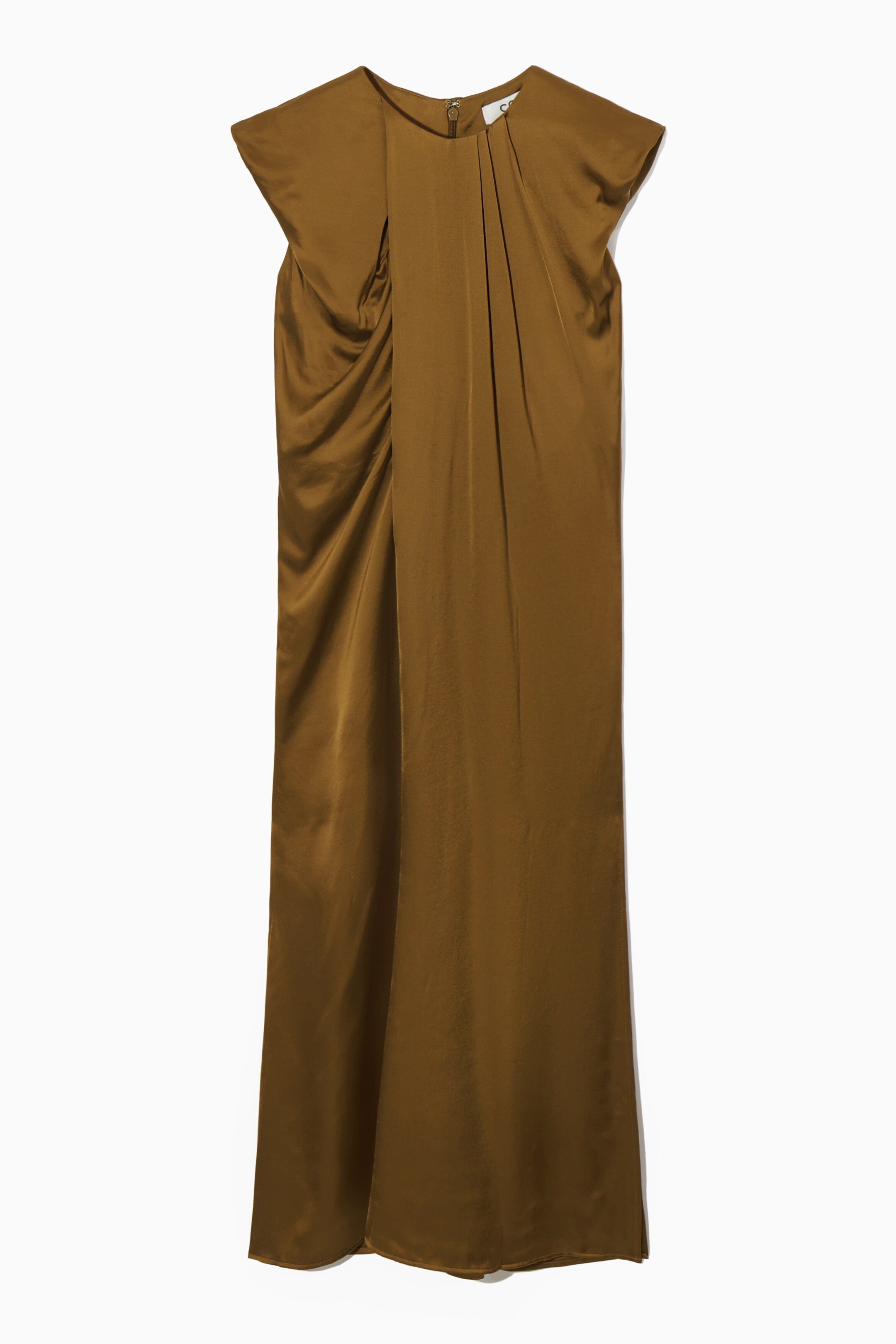 Ingrandisci l'immagine: DRAPED CAP-SLEEVE MIDI DRESS - BROWN - DONNA | H&M CH 1