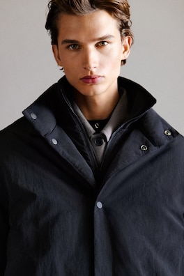 PADDED MOCK-NECK DOWN JACKET — BLACK 7